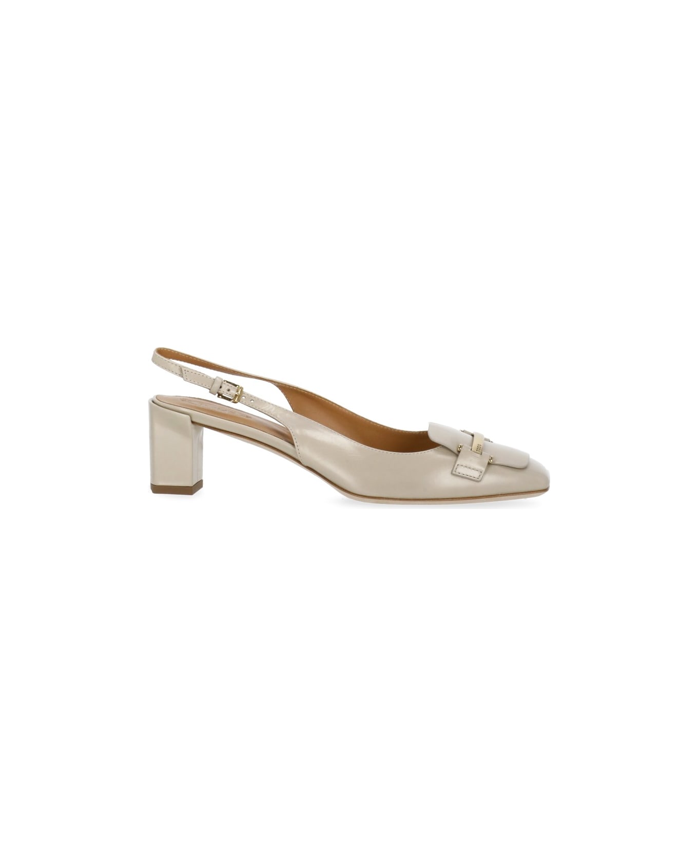 Tod's Leather Sling Back - Beige