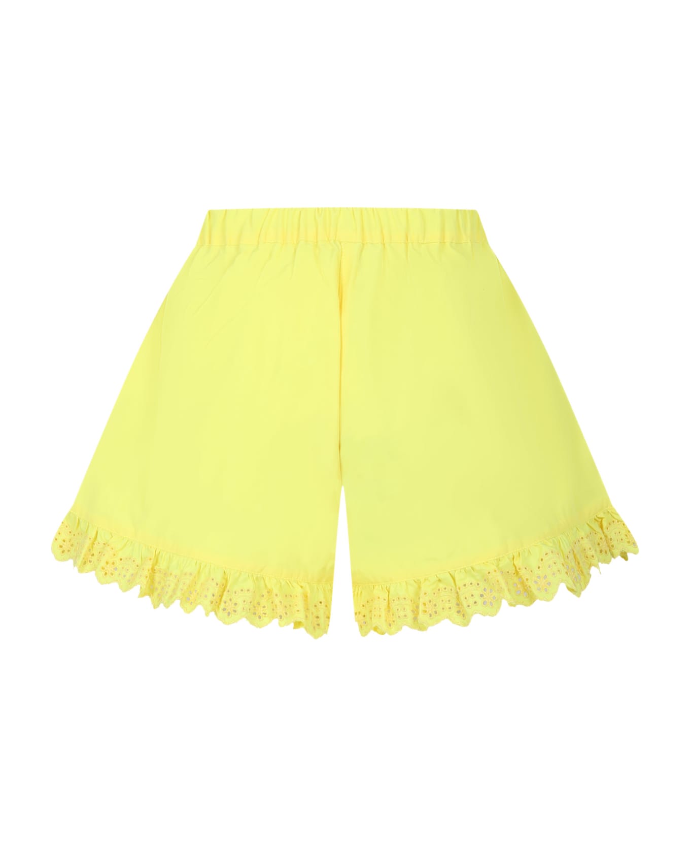 Philosophy di Lorenzo Serafini Kids Yellow Shorts For Girl With Logo - Yellow