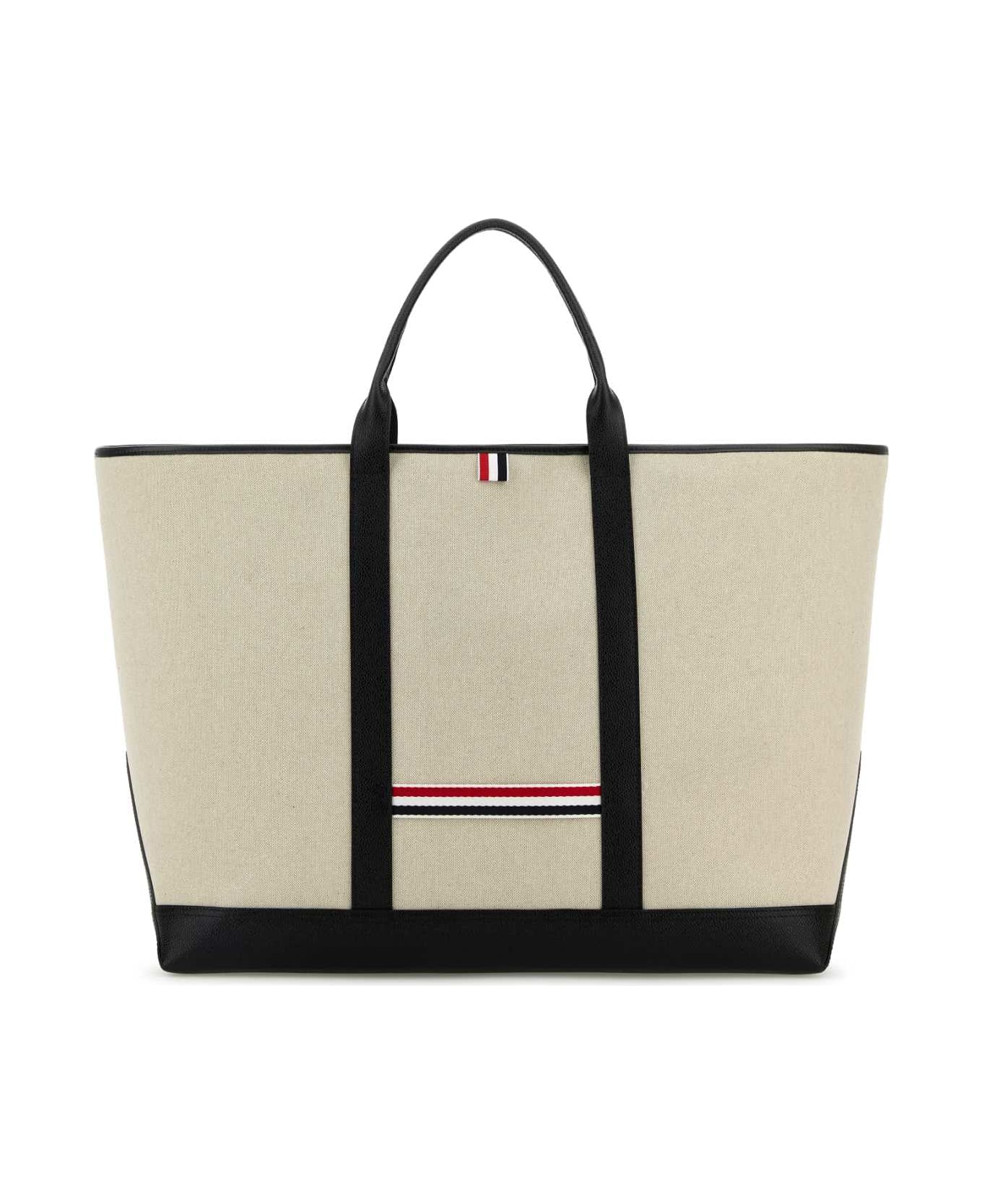 Thom Browne Sand Canvas Travel Bag - BLACK