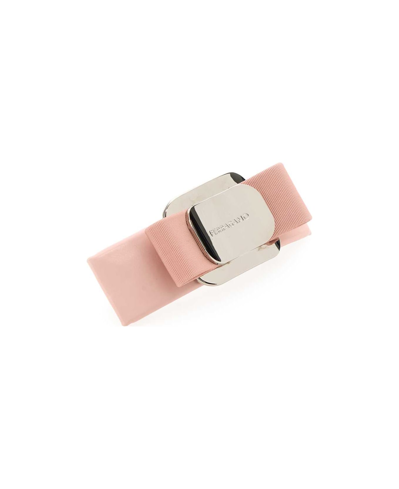 Ferragamo Pink Leather Hair Clip - NYLUNDPINK