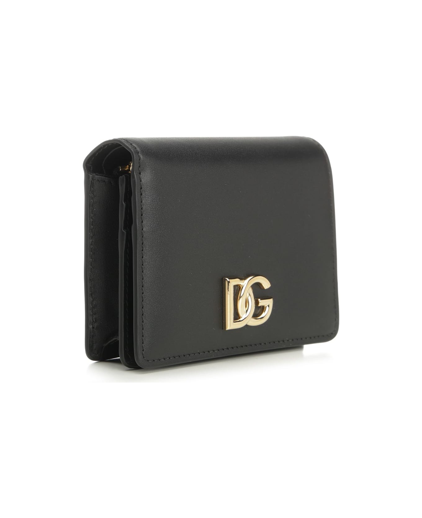 Dolce & Gabbana Burgundy Bifold Wallet - Black