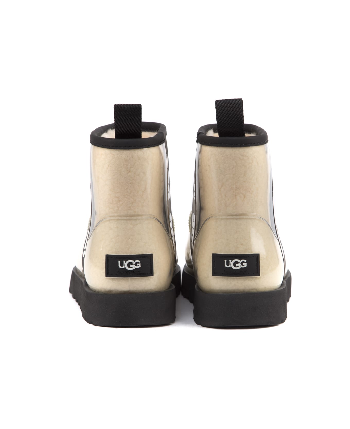 UGG W Classic Mini Ankle Boots With Side Logo - Natural / Black