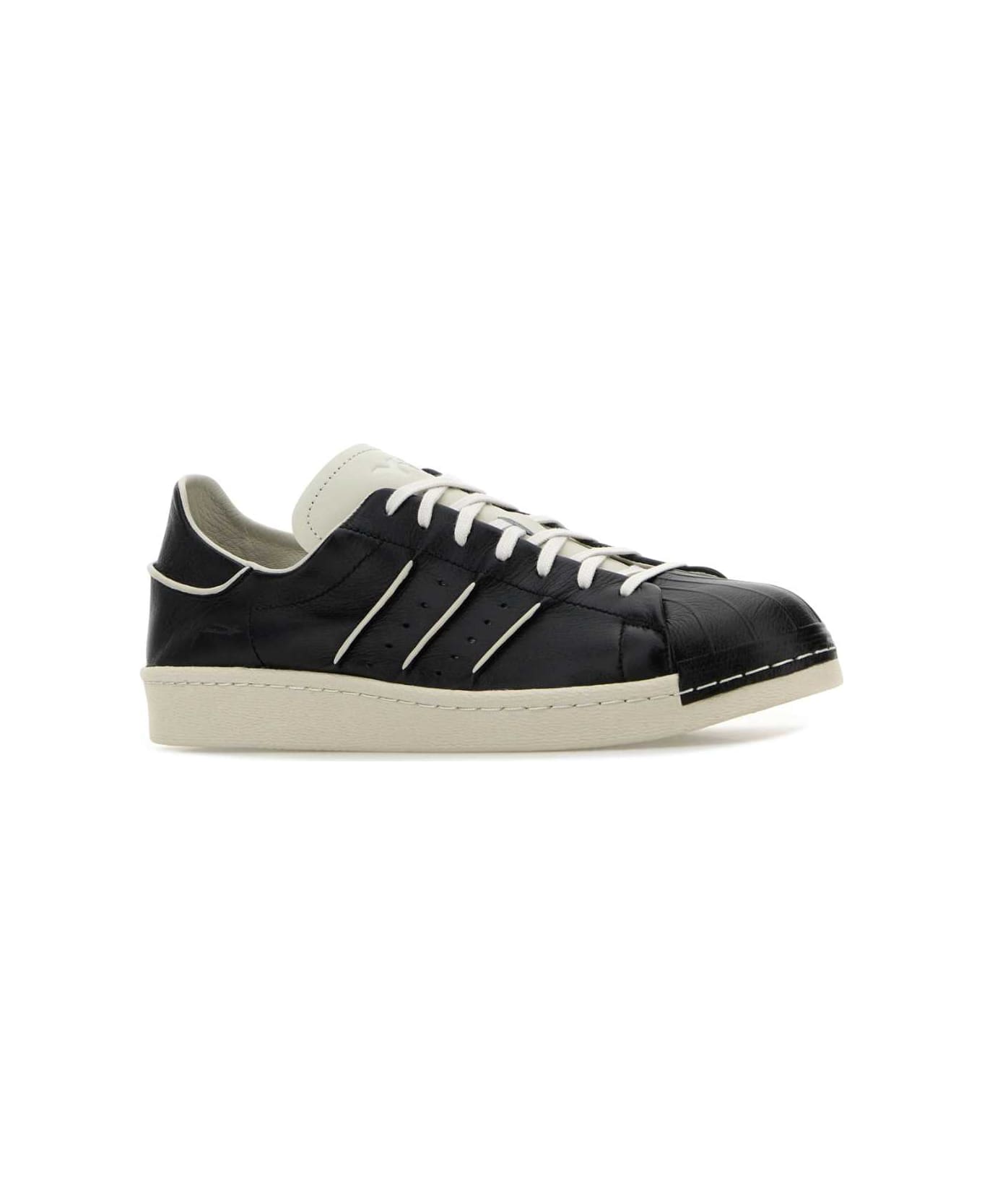 Y-3 Black Leather Y-3 Superstar Sneakers - BLACKBLACKTALC