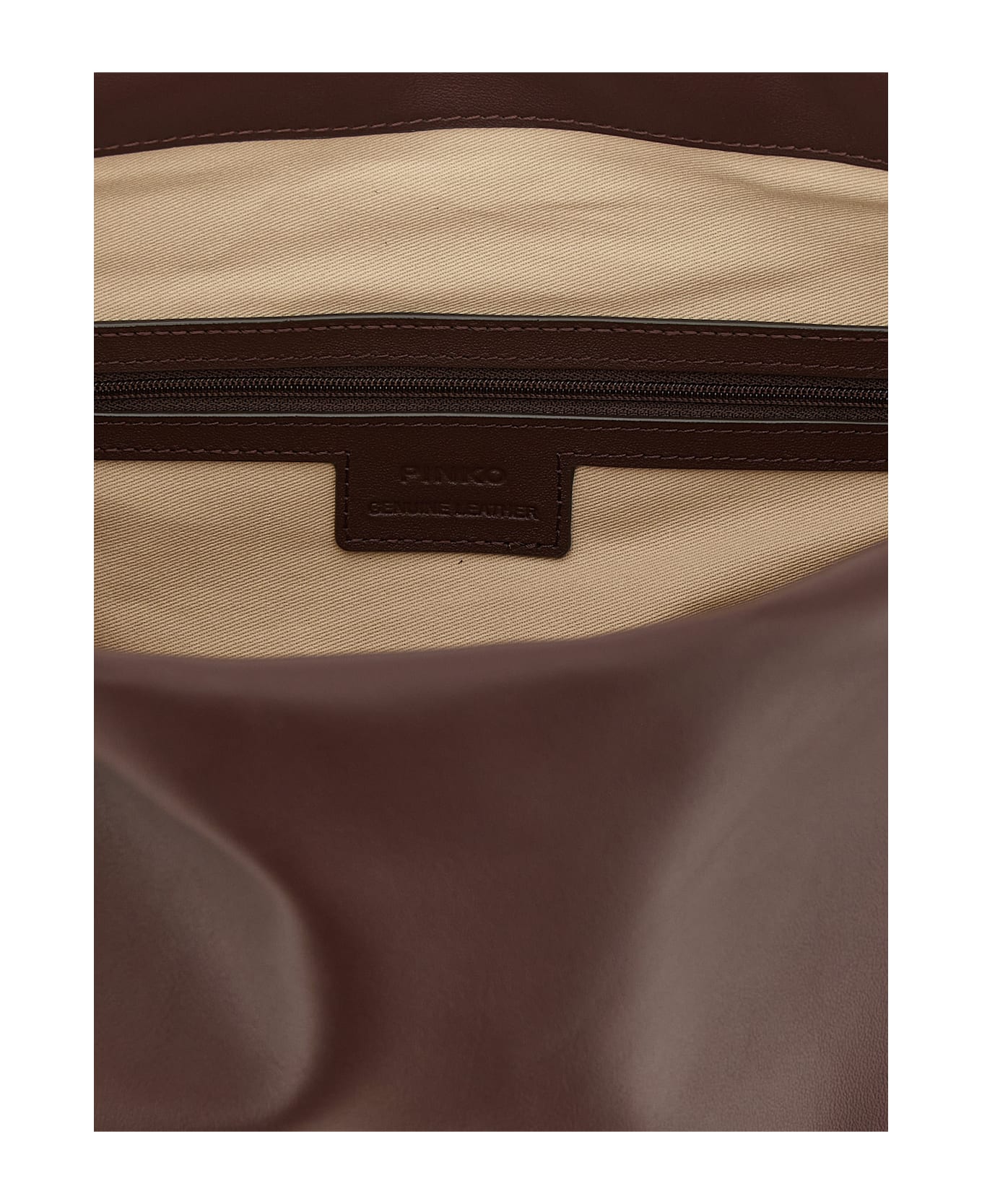 Pinko Maxi Leather Clutch - Brown