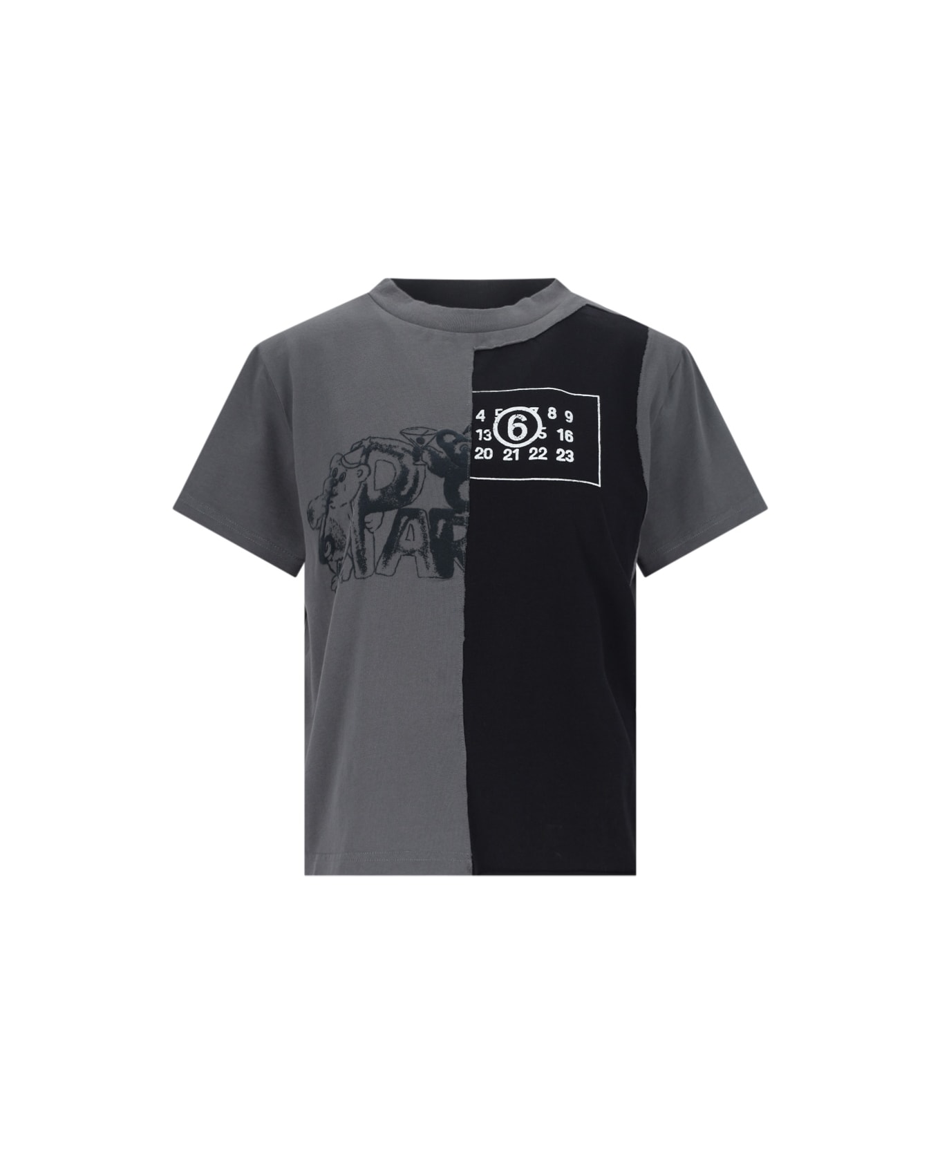 MM6 Maison Margiela 'party Bear And Numeric' Printed T-shirt - Grey