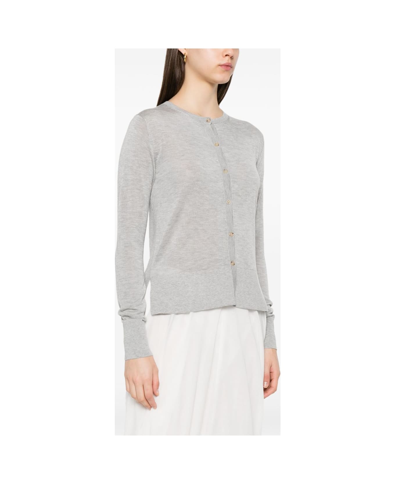 Totême Crewneck Cardigan - Grey