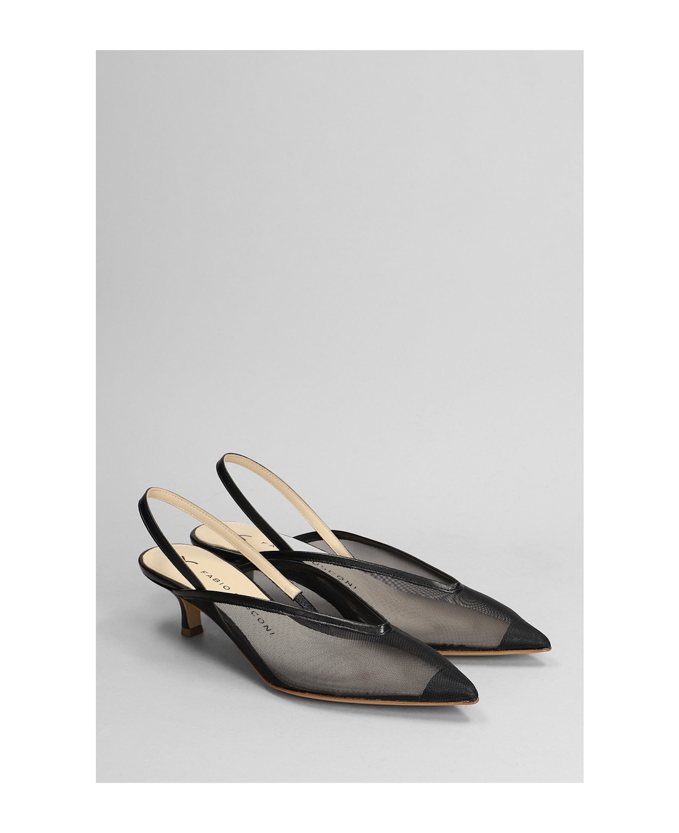 Fabio Rusconi Pumps In Black Leather And Fabric - black