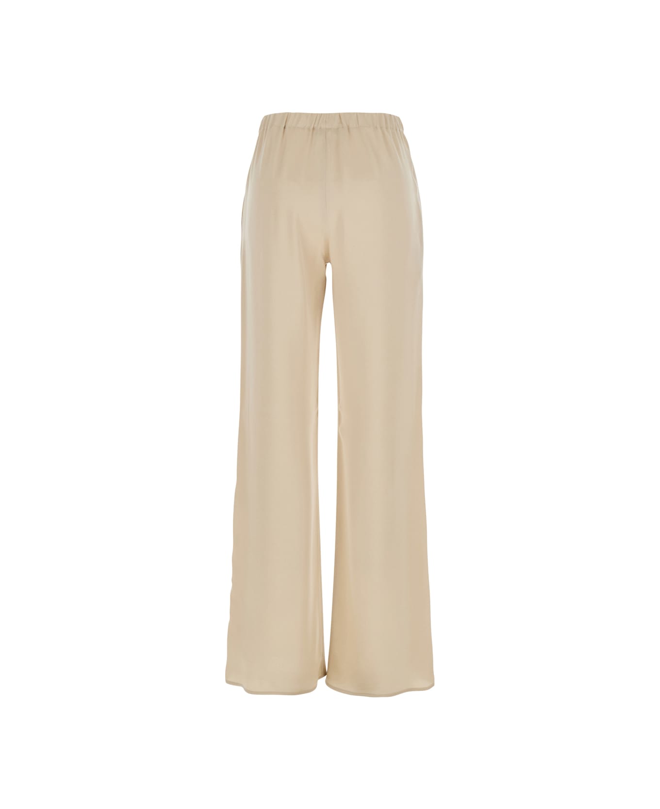 Antonelli 
rapolano
 Beige Pants With Elastic Waist And Wide Leg In Silk Blend Woman - Beige