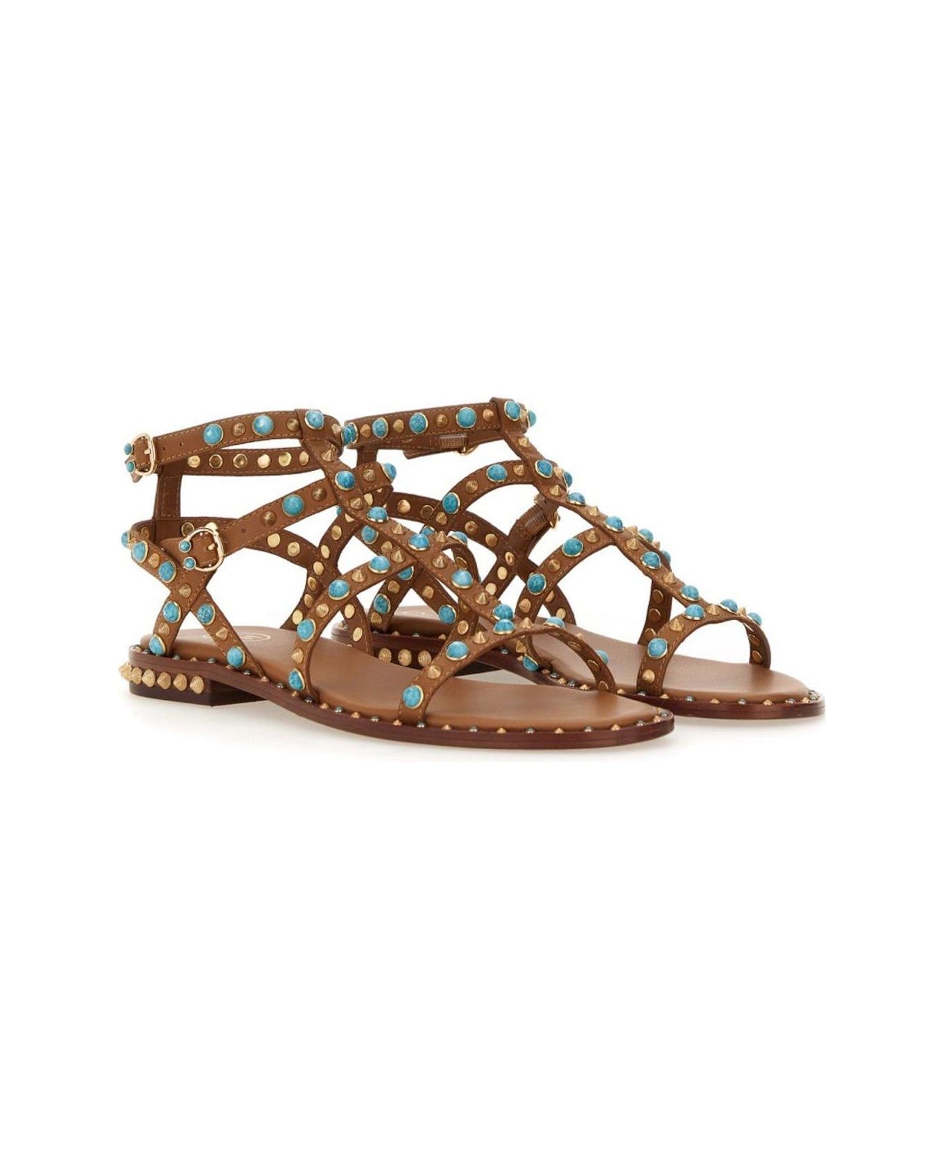 Ash Stud-embellished Sandals - Leather Brown サンダル