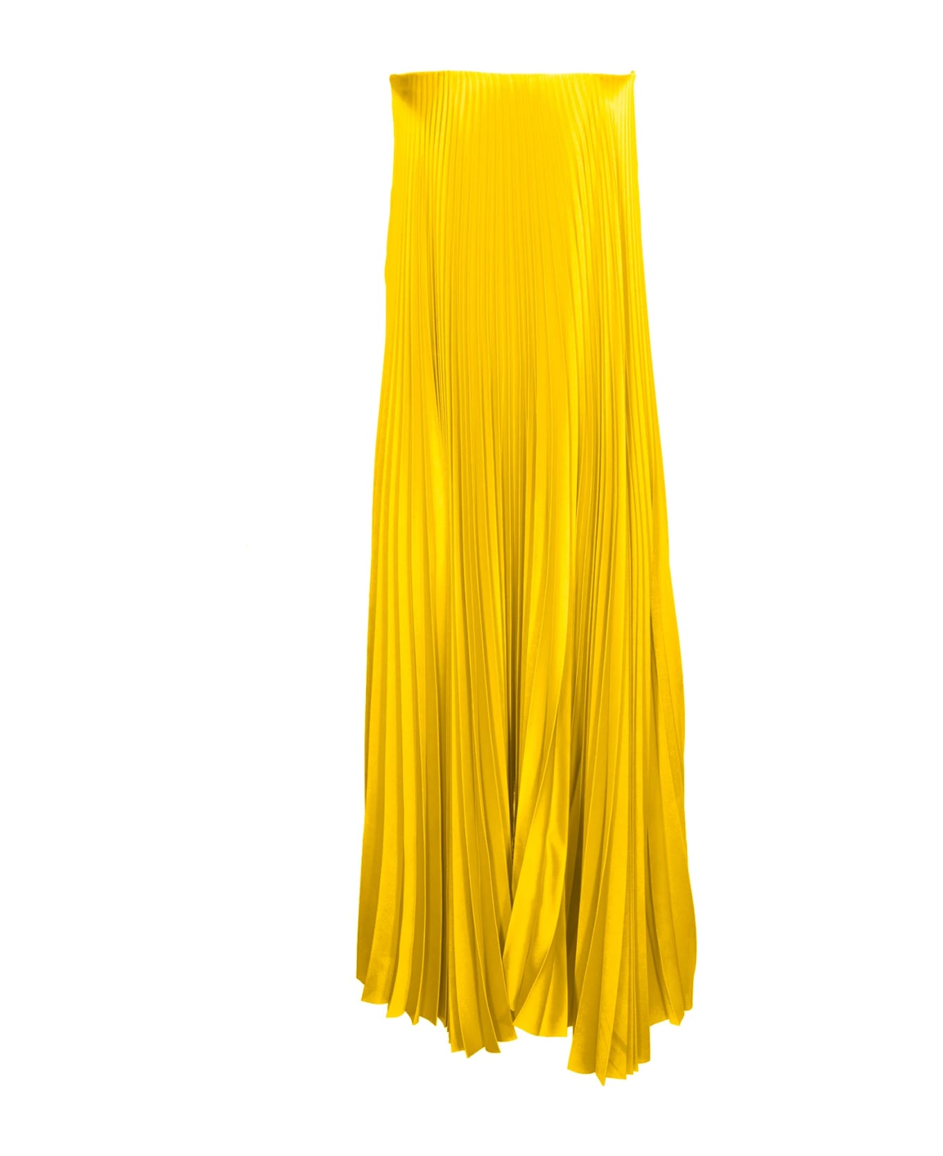 Sara Battaglia Plissé Dress - Yellow