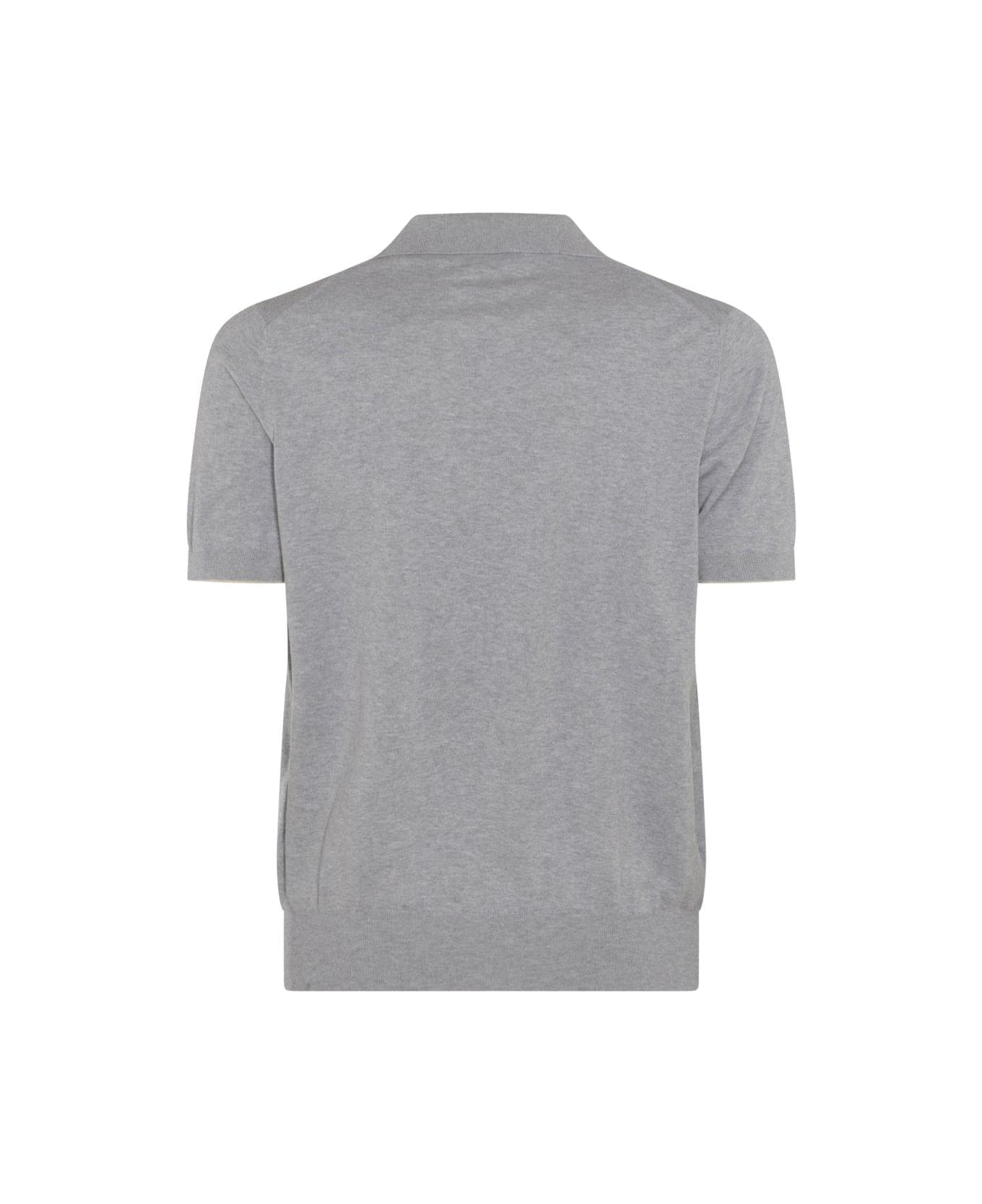 Brunello Cucinelli Short-sleeved Fine-knitted Polo Shirt - Grey