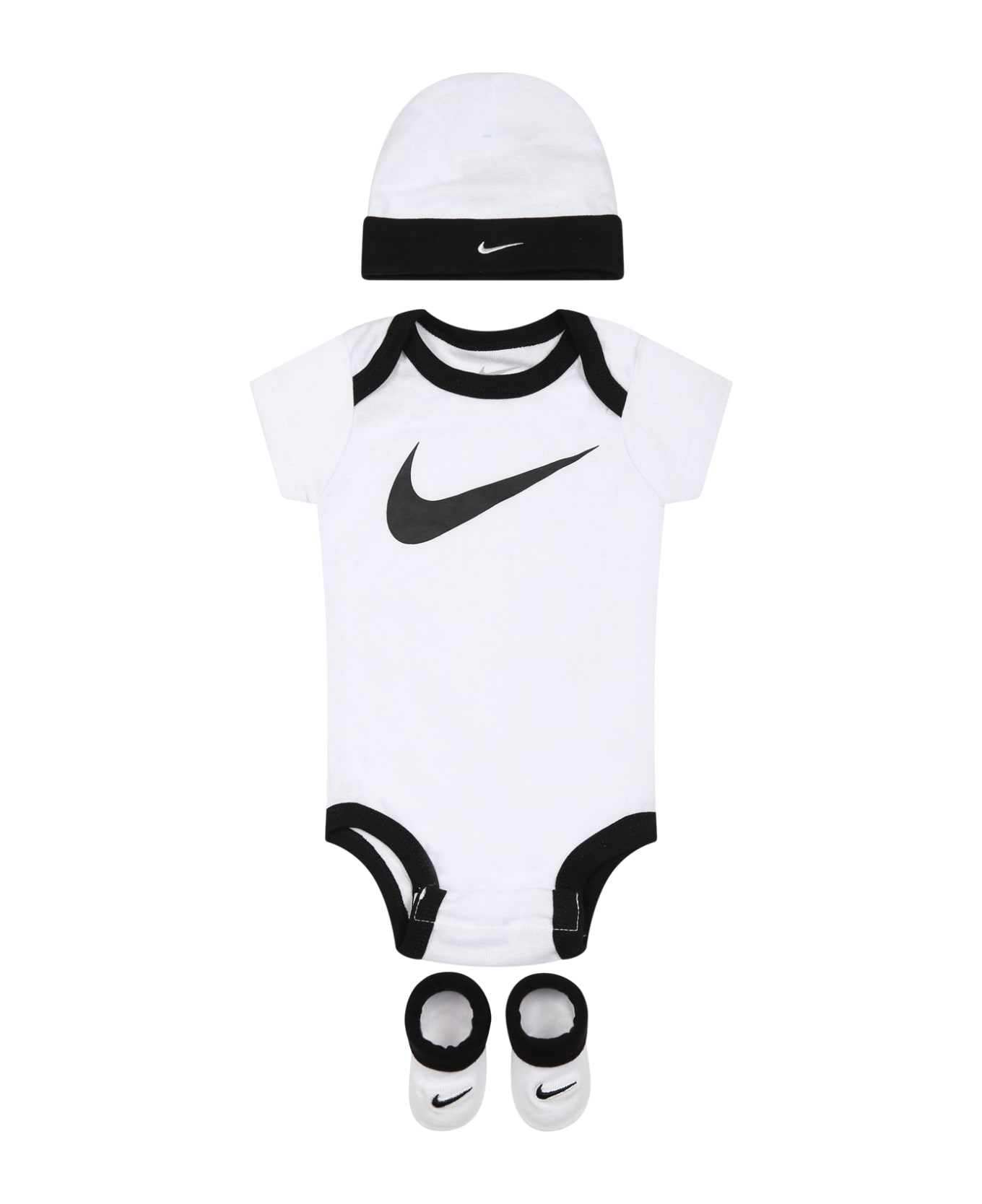 Nike White Set For Baby Kids With Iconic Swoosh - White