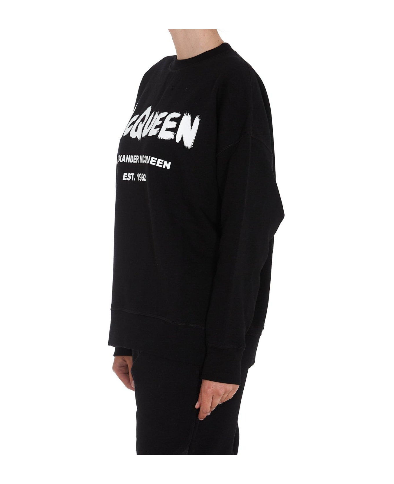 Alexander McQueen Graffiti Printed Sweatshirt - black フリース