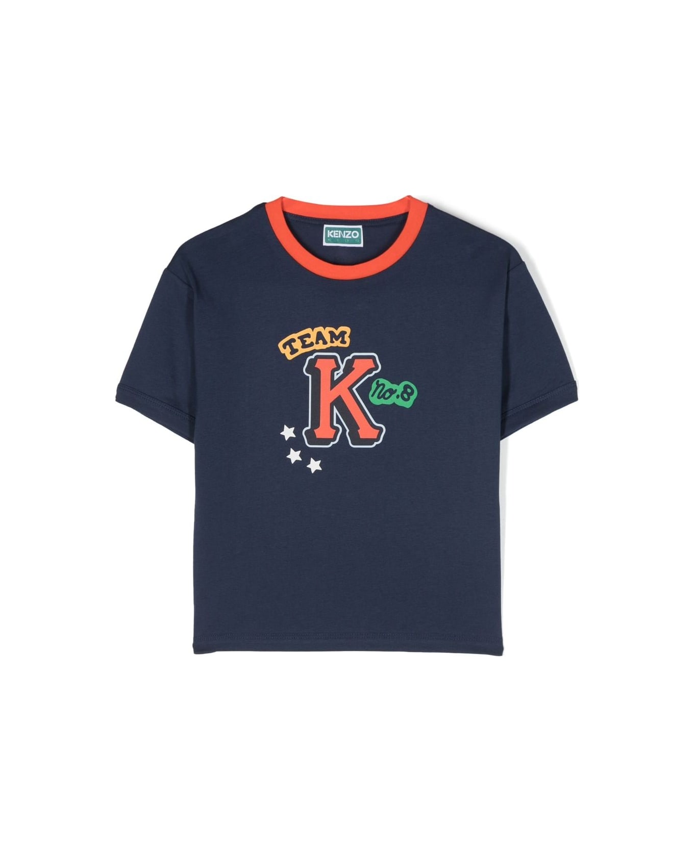 Kenzo Kids Kenzo T-shirt Blu In Jersey Di Cotone Bambino - Blu