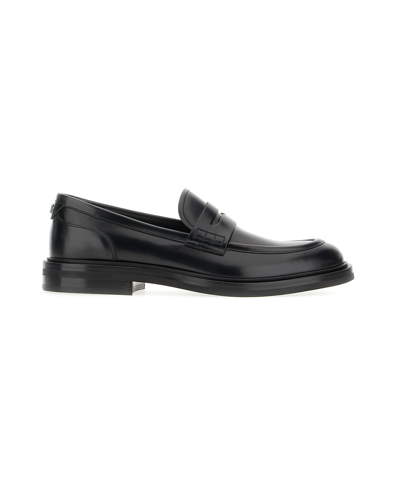 Dolce & Gabbana Black Leather Loafers - BLACK ローファー＆デッキシューズ