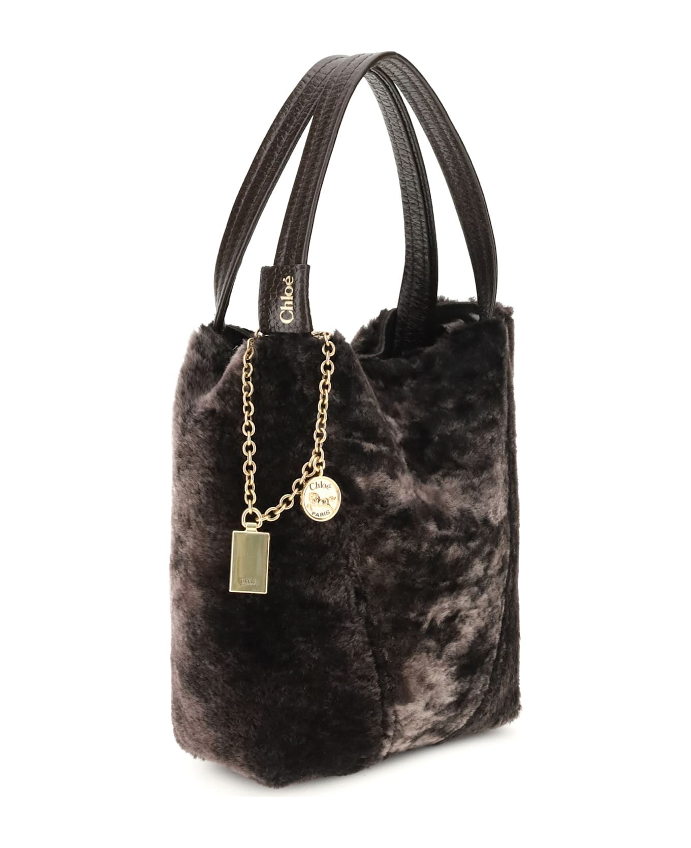 Chloé Shearling Spin Tote Bag
