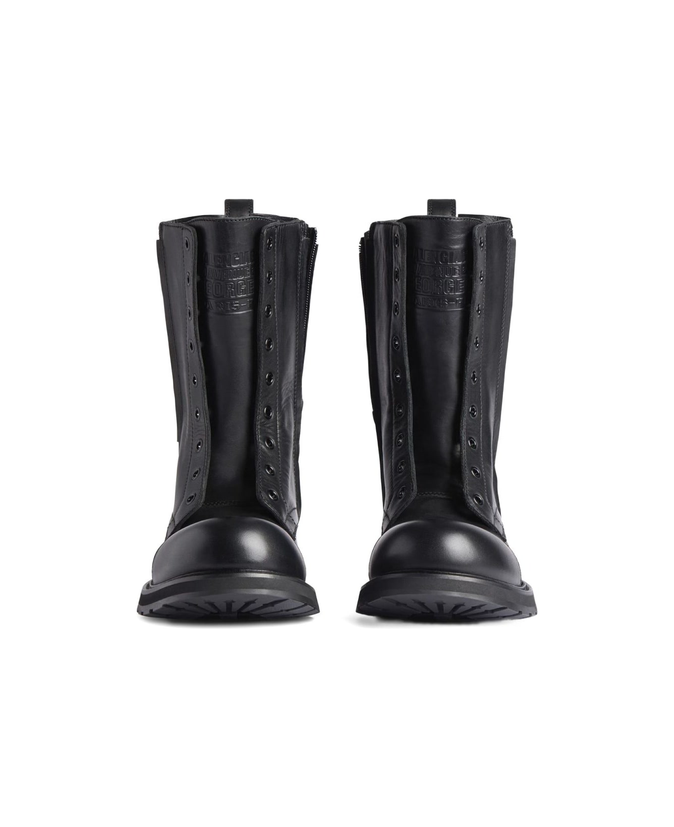 Balenciaga Truck Leather Boots - Black