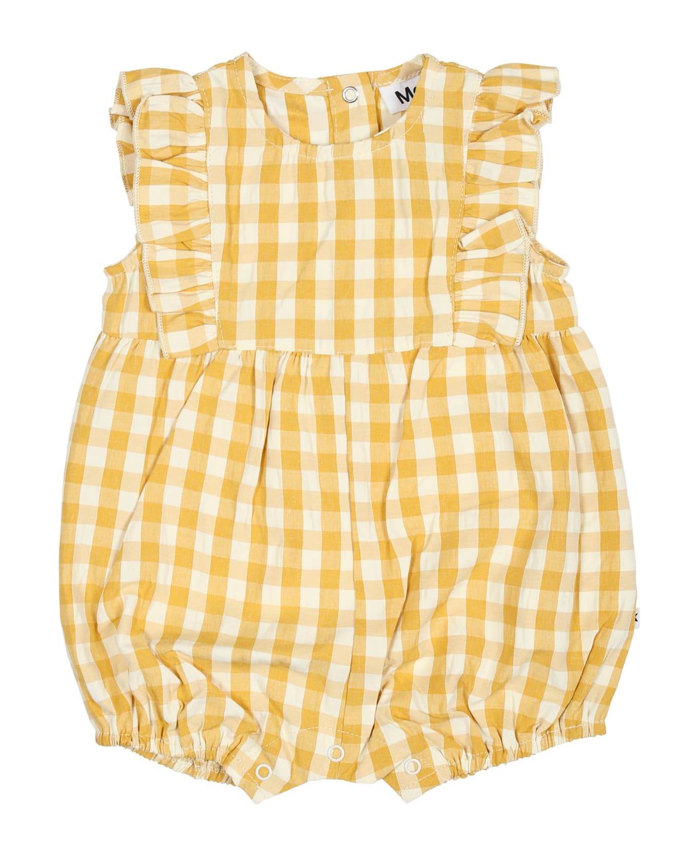 Molo Yellow Romper For Baby Girl - Yellow ボディスーツ＆セットアップ