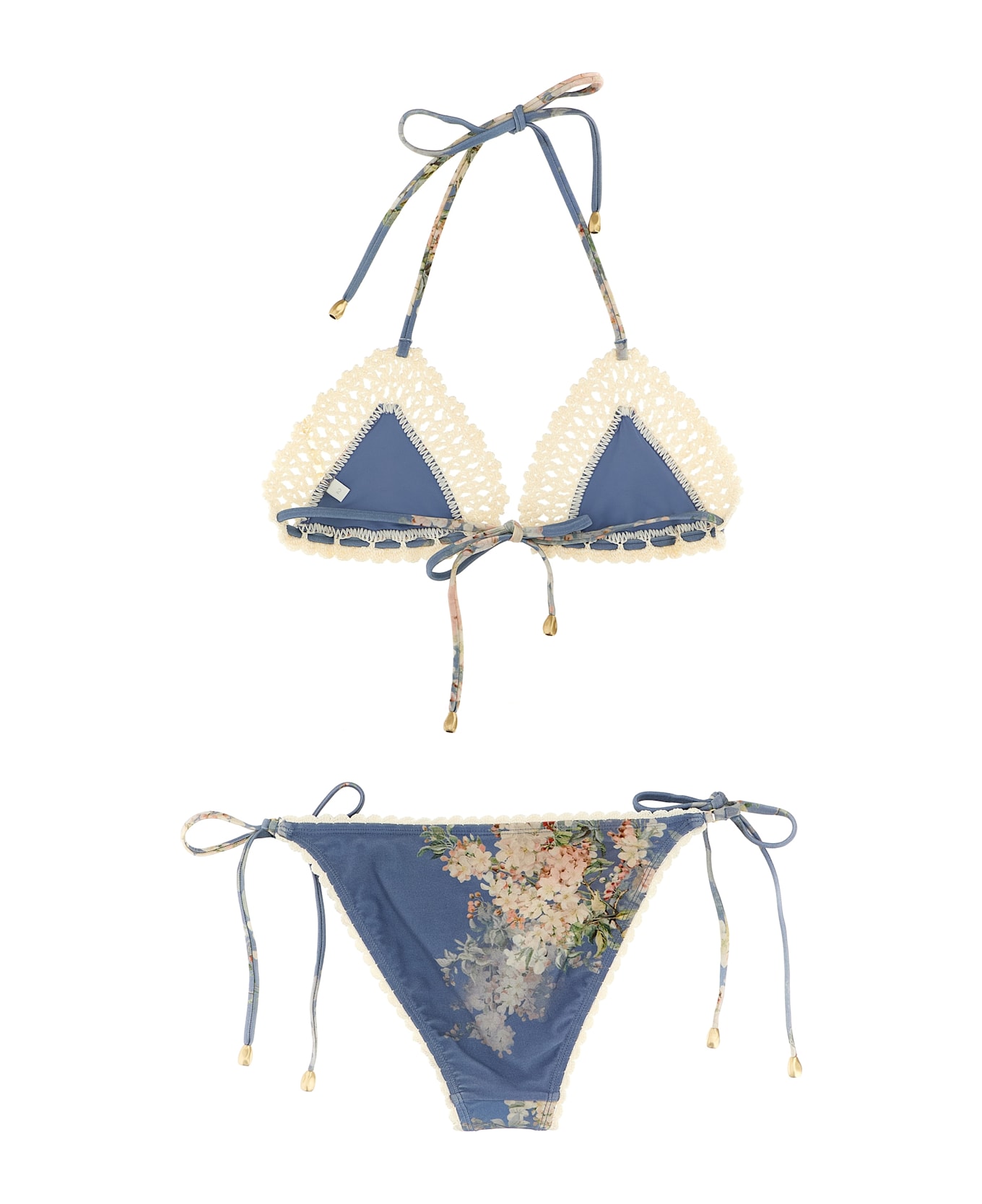 Zimmermann 
cascadian Crochet
 Bikini - Light Blue