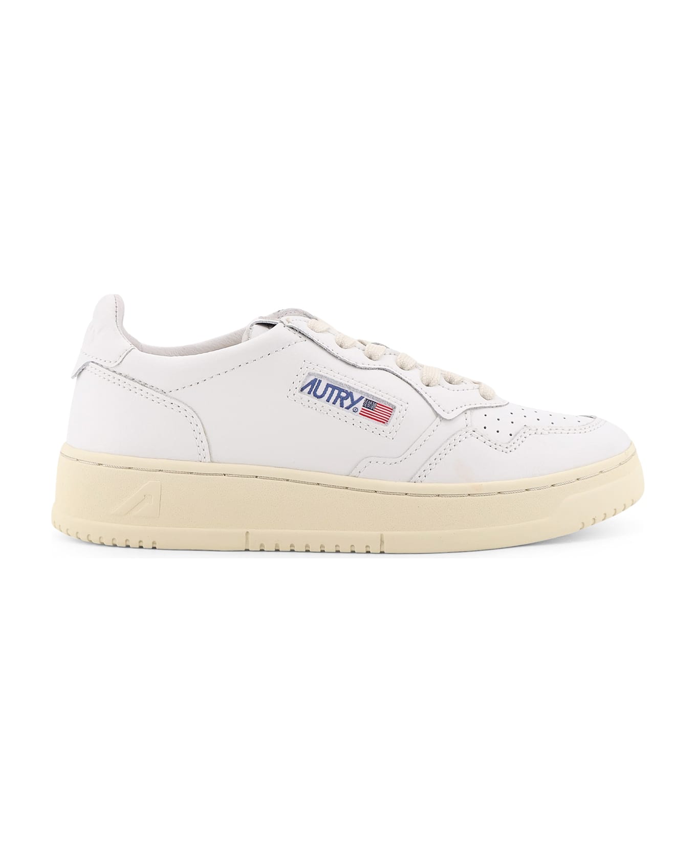 Autry Medalist Low Leather Low-top Snakers - BIANCO BIANCO