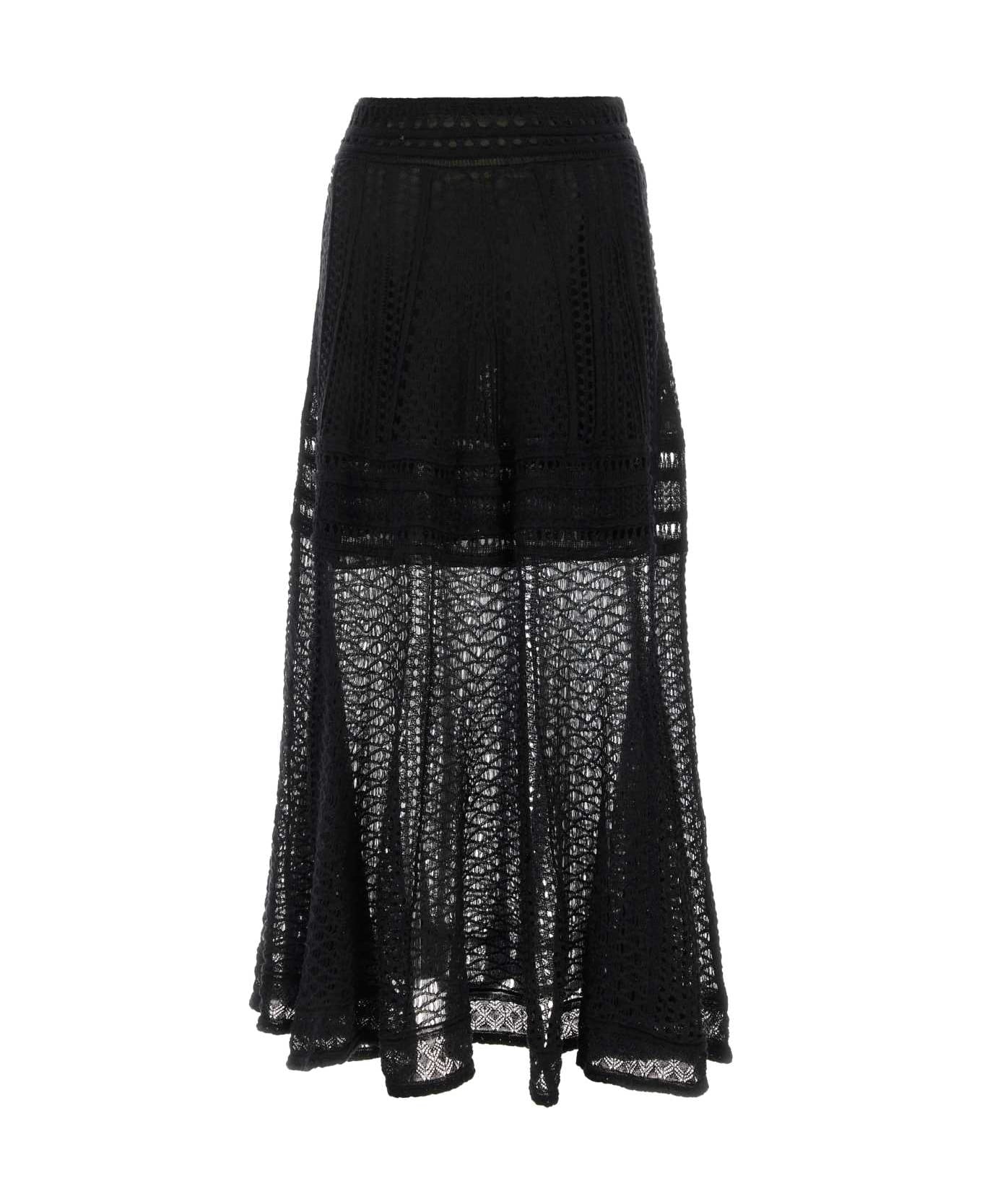 Chloé Black Linen Blend Skirt - BLACK