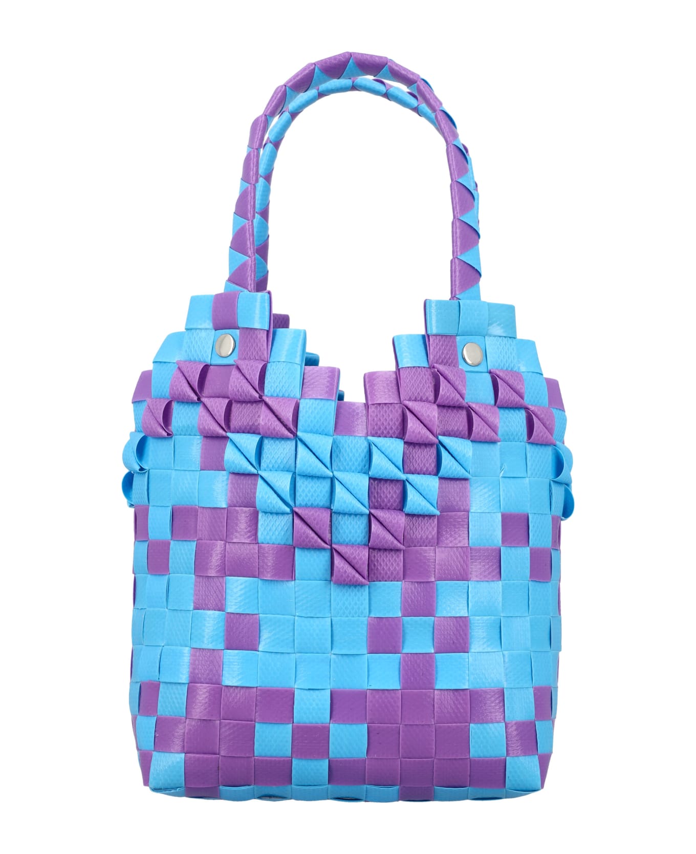 Marni Diamond Basket Shopper - BLUE/VIOLET