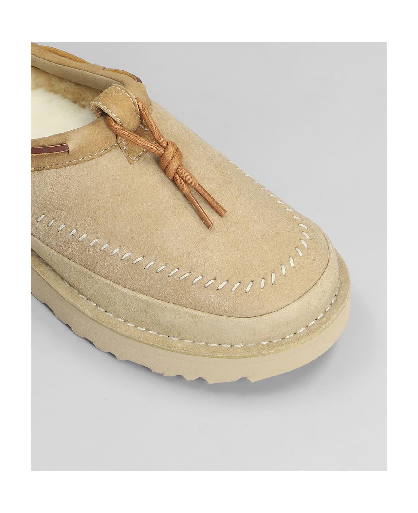 UGG Tasman Crafted Loafers In Beige Suede - beige