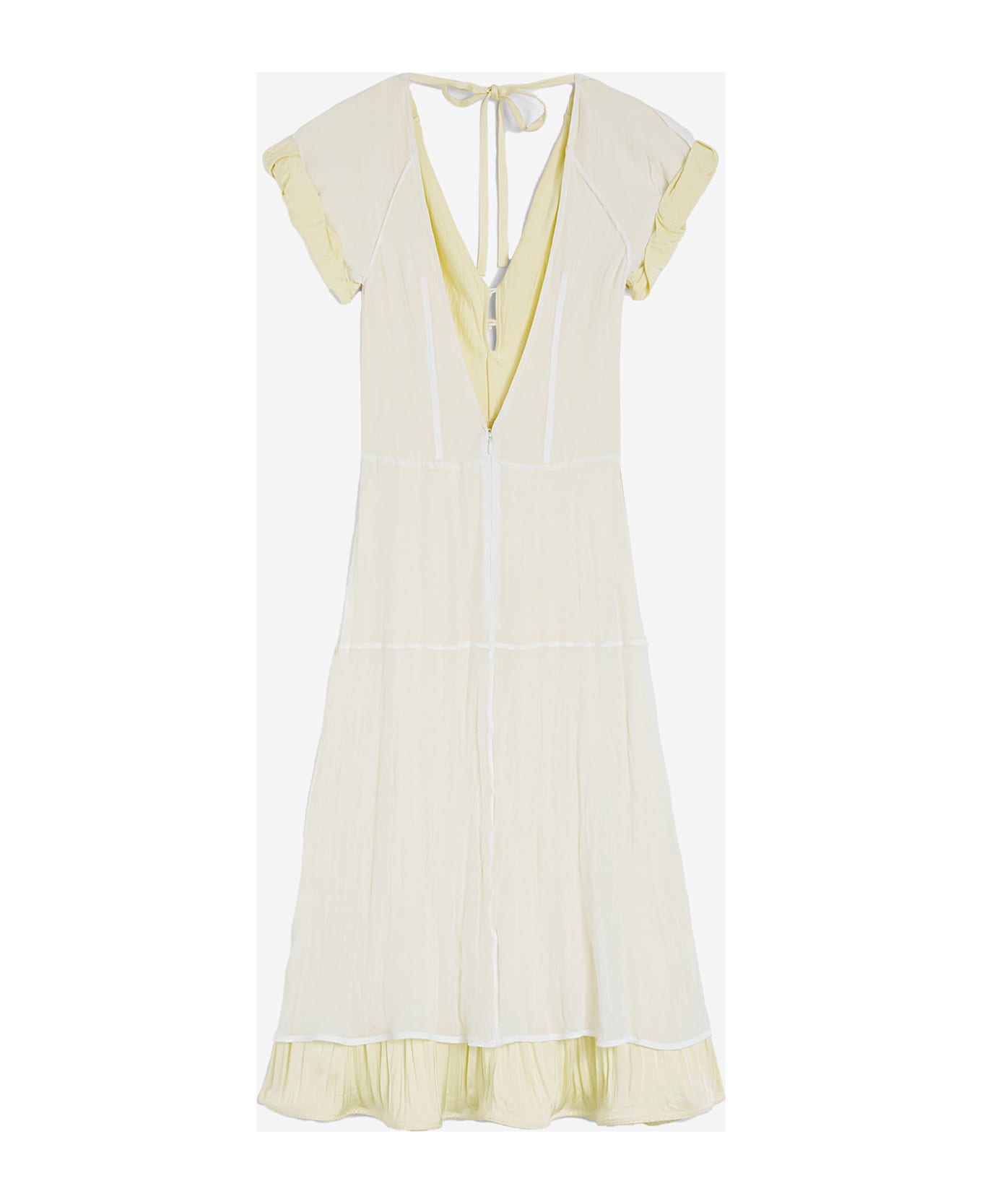 Jil Sander Dress Woman In Beige Silk - White