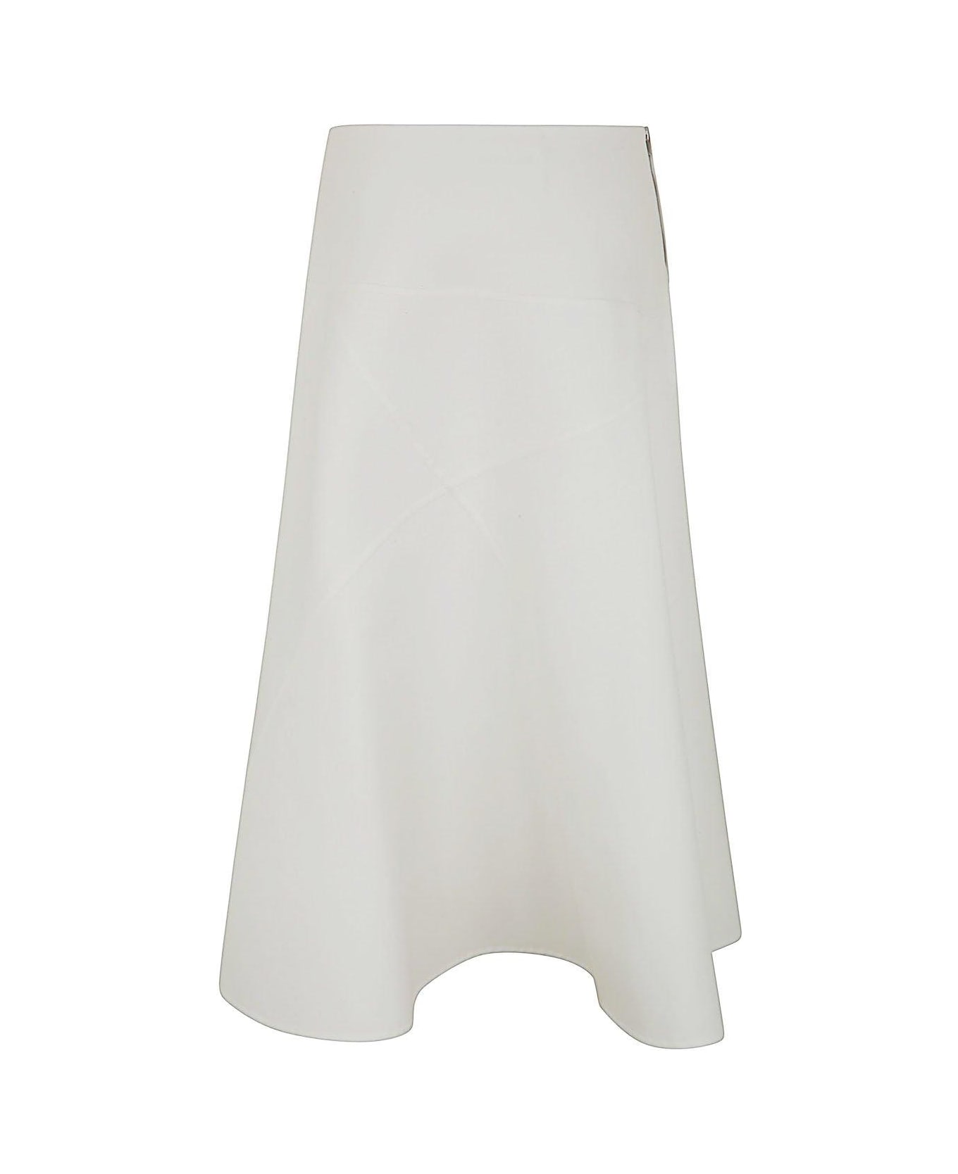 Jil Sander Asymmetric Twill Midi Skirt - Bianco