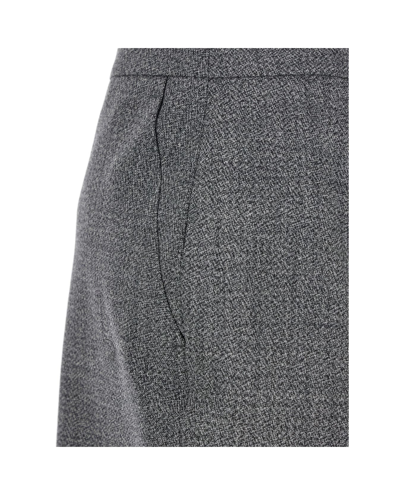 Alexander McQueen Grey Skirt With Button Closure In Wool Woman - Grey