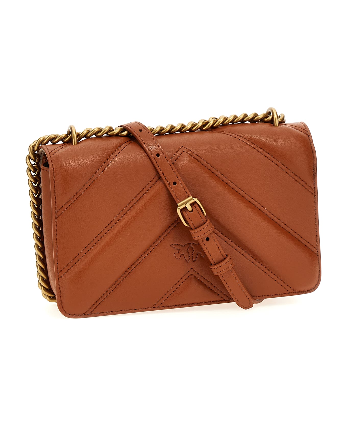 Pinko Mini Love One Crossbody Bag - Brown