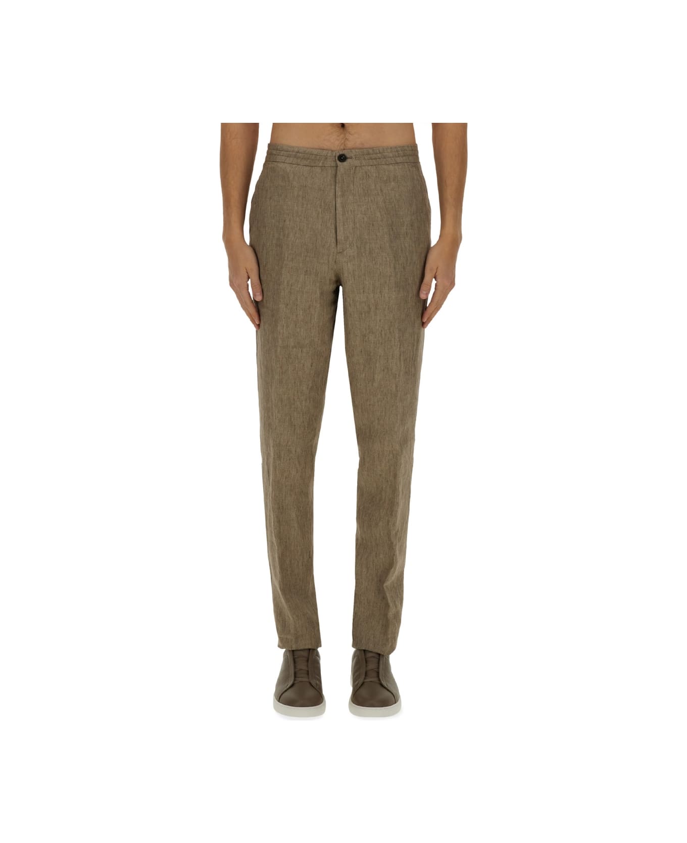 Zegna Linen Jogger Pants - BEIGE