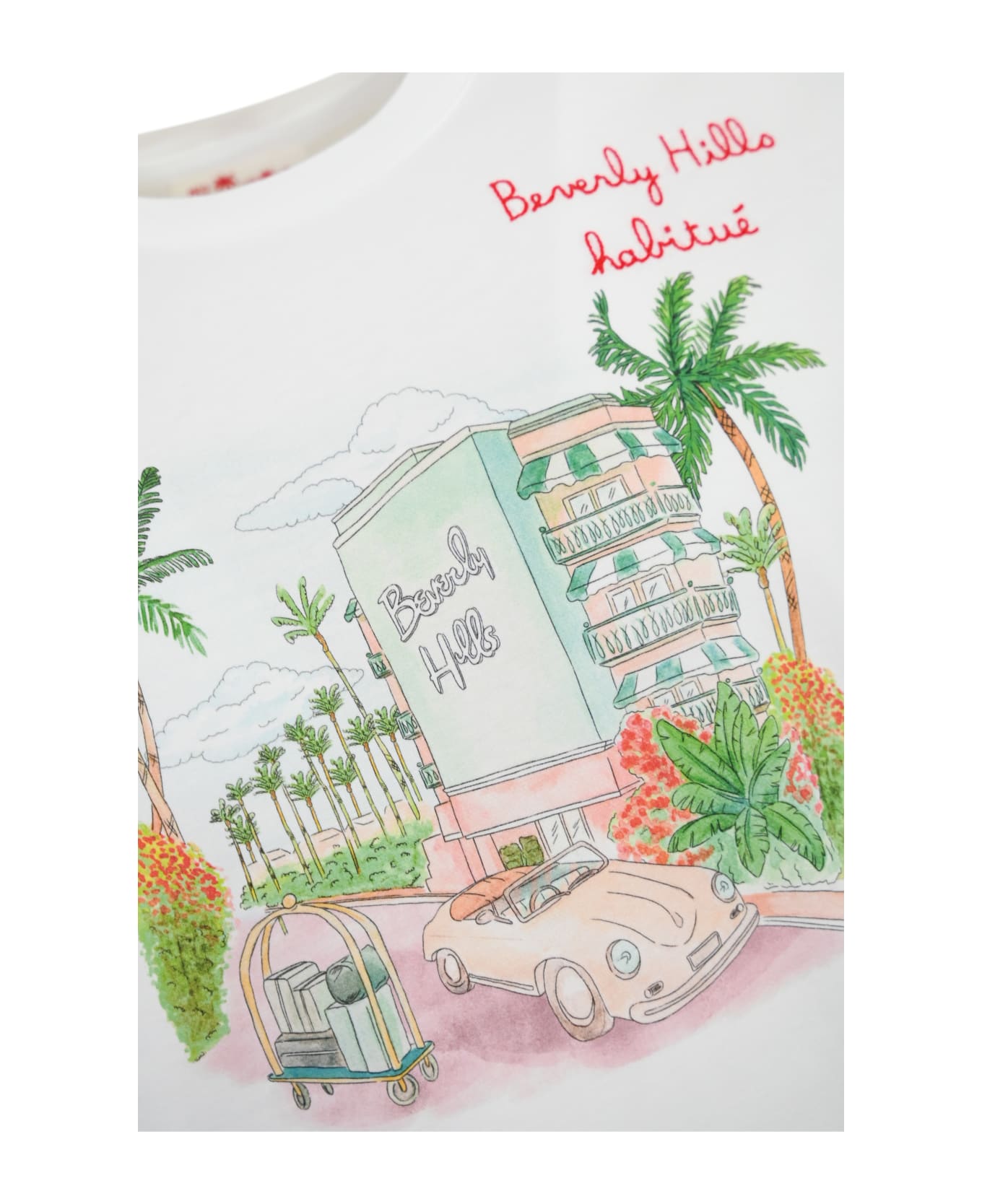 MC2 Saint Barth T-shirt With "beverly Hills Habitue" Embroidery - Bianco シャツ