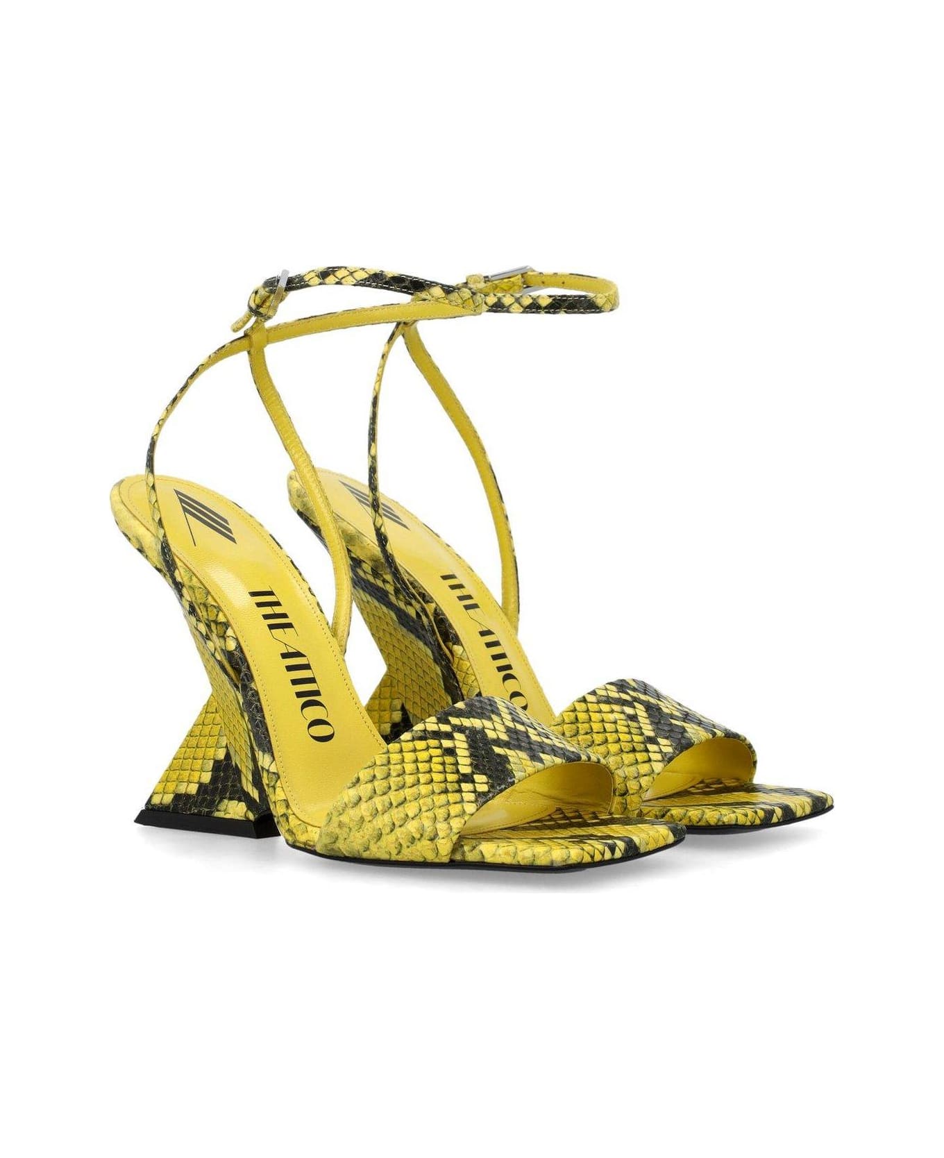 The Attico Cheope Square Toe Sandals - Yellow