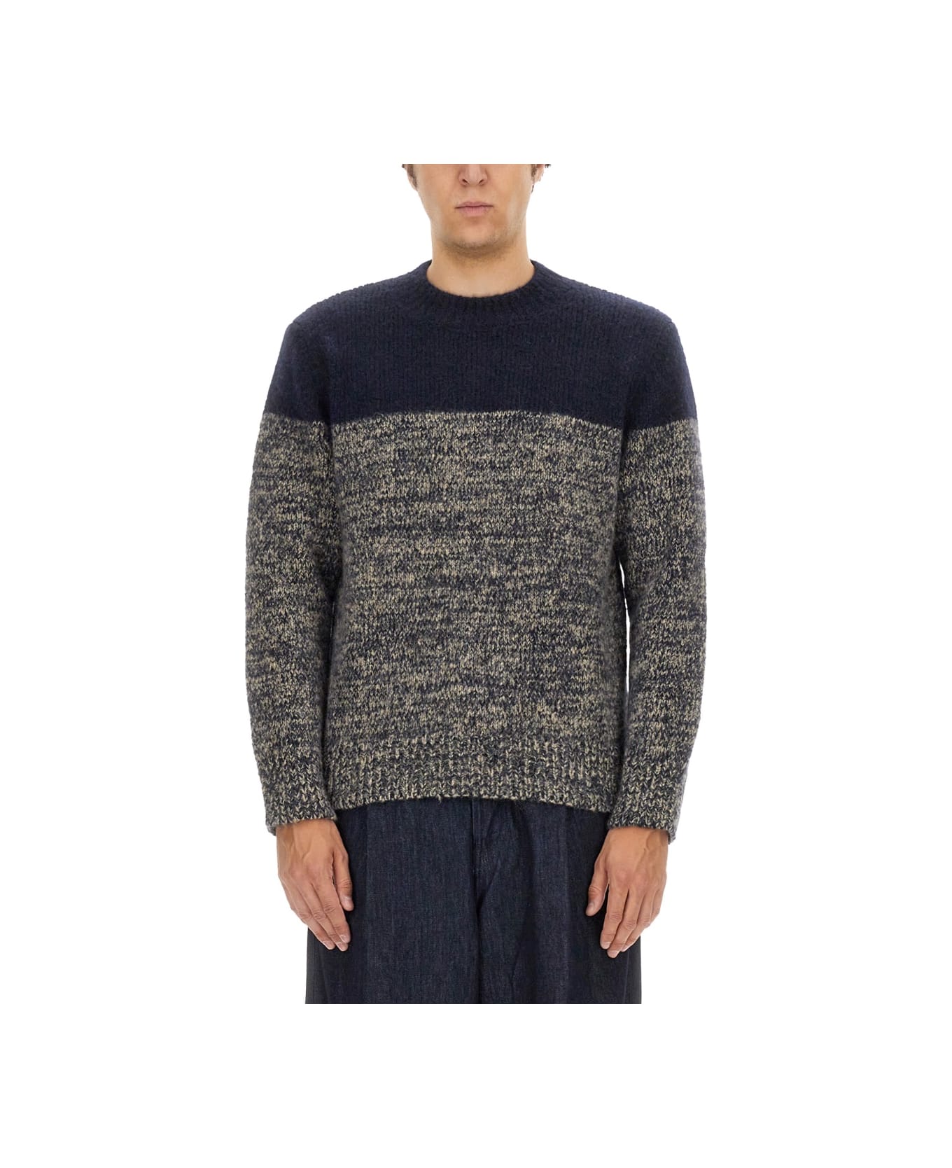 Dries Van Noten Alpaca Blend Sweater - NEUTRALS/BLACK