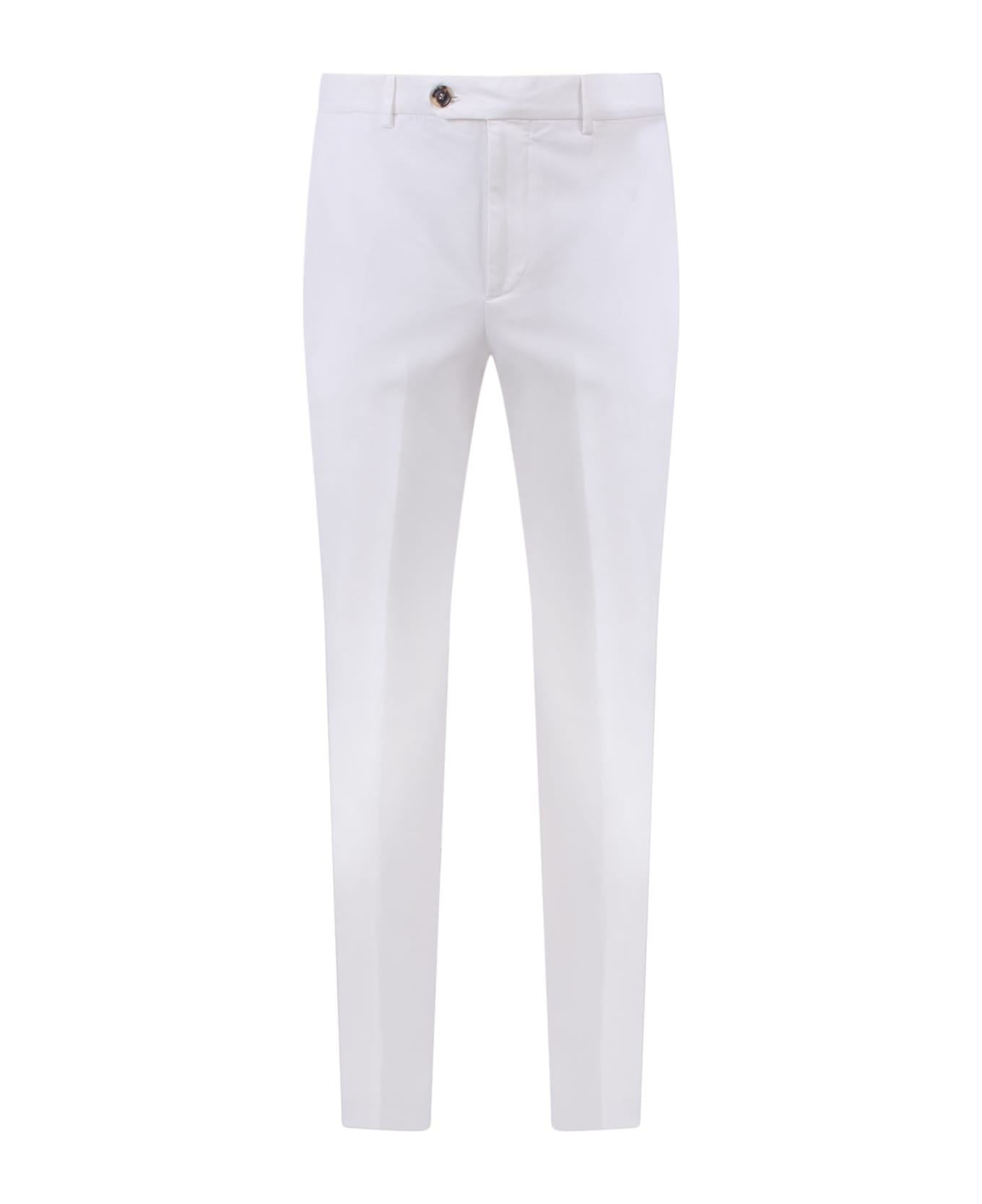 Brunello Cucinelli Italian Fit Cotton Trouser - White ボトムス