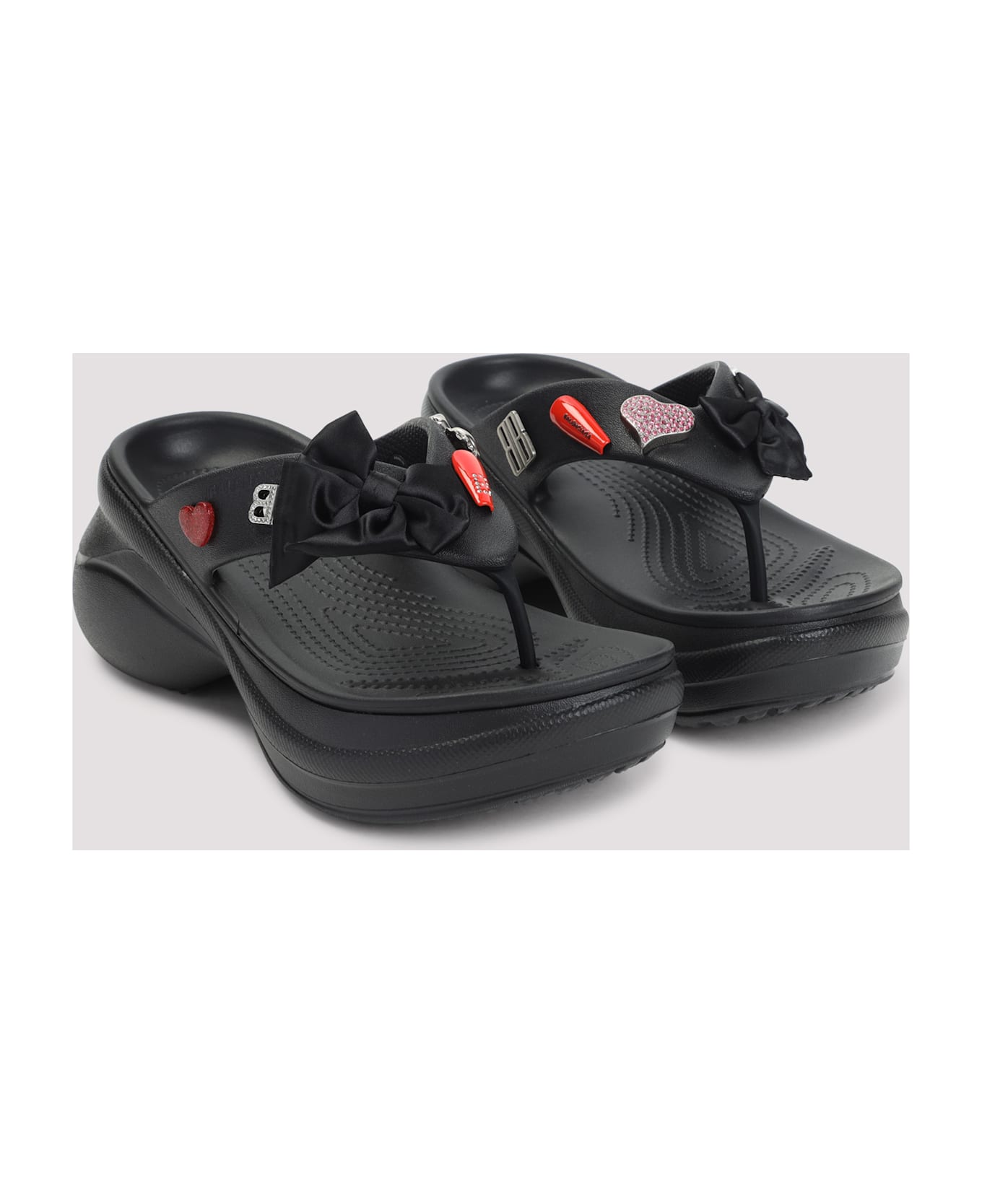 Balenciaga Tong Crocs Sandals - Black