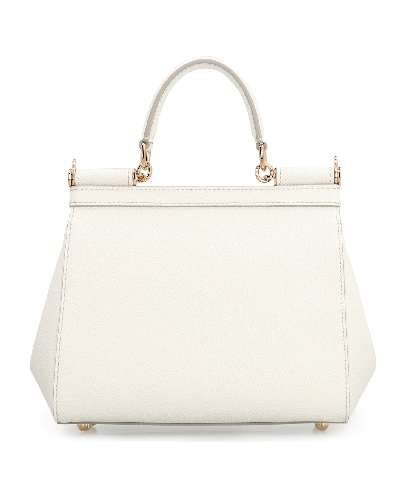 Dolce 
Gabbana Sicily Media Leather Handbag - White