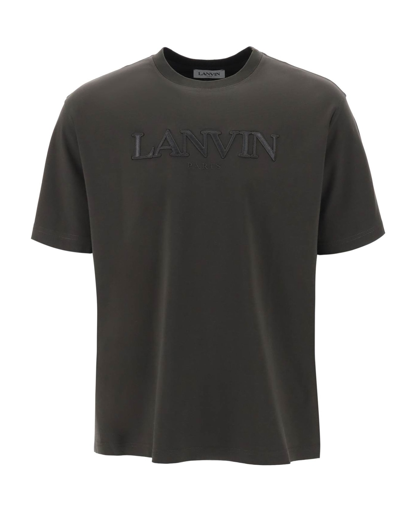 【関税込み】Lanvin ブルー ロゴパッチ Tシャツ Lanvin Oversize T-shirt With Logo Lettering | italist
