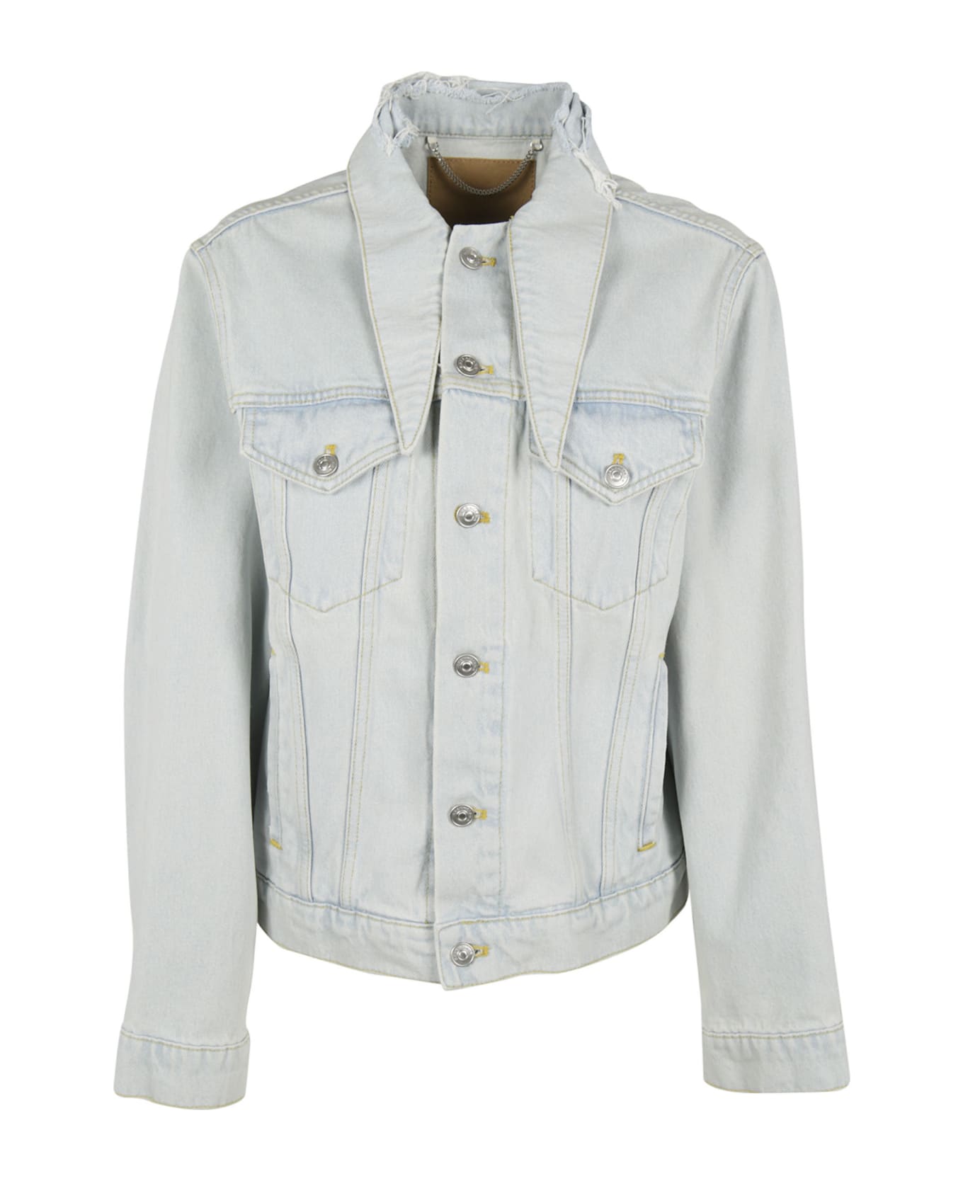 Balenciaga Scarf Collar Denim Jacket - Stone bleach