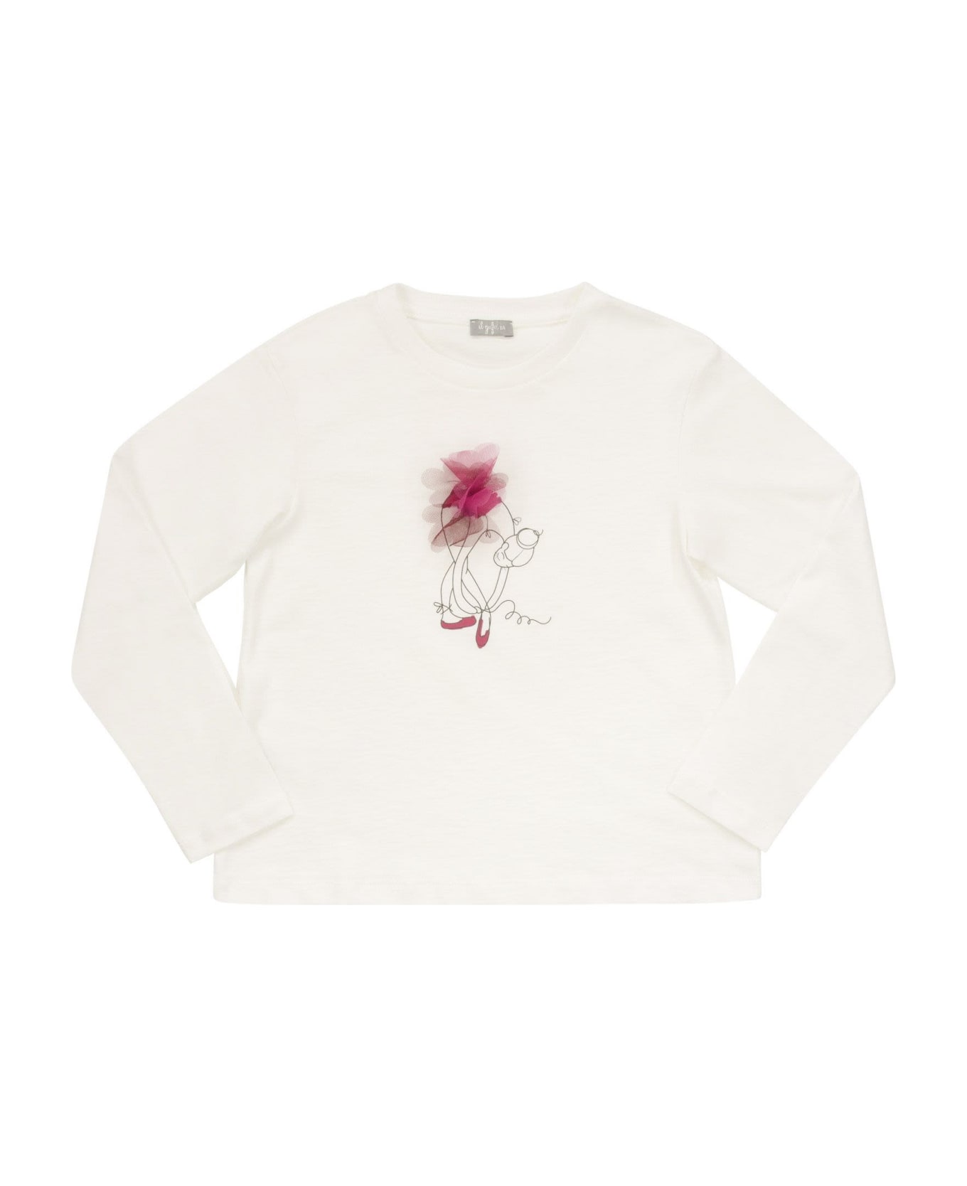 Il Gufo Jersey Sweater With Dancer - White