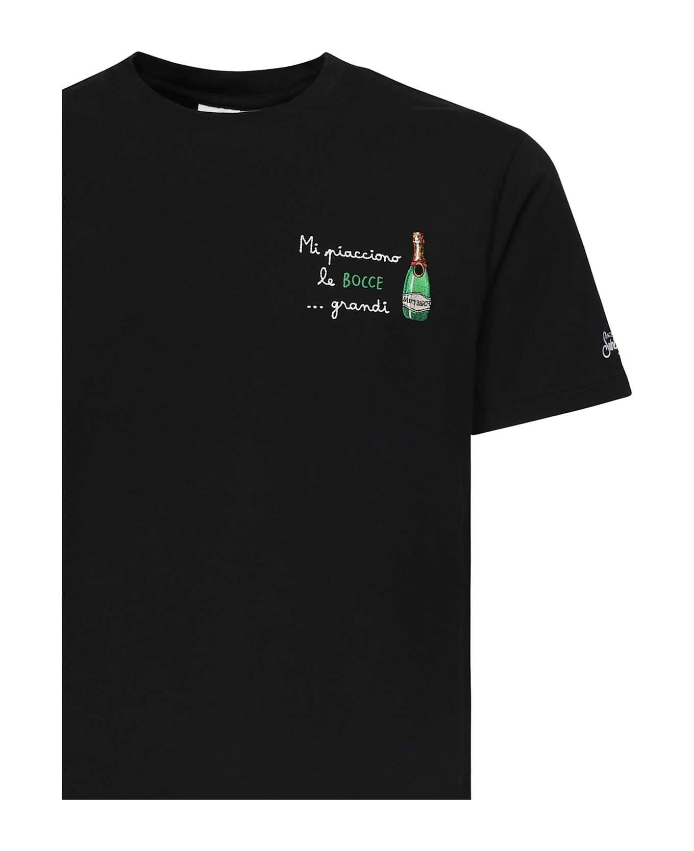 MC2 Saint Barth Portofino T-shirt With Embroidery - Black