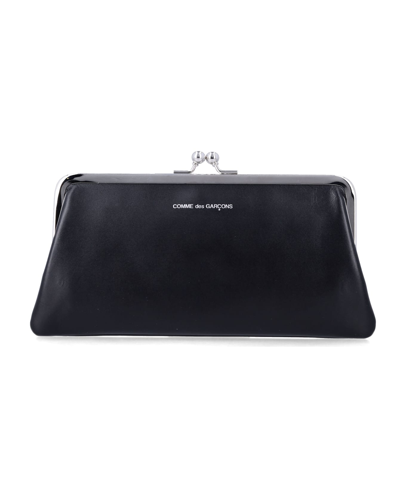 Comme des Garçons Wallet Large Smooth Leather Kiss-clasp Purse - BLACK