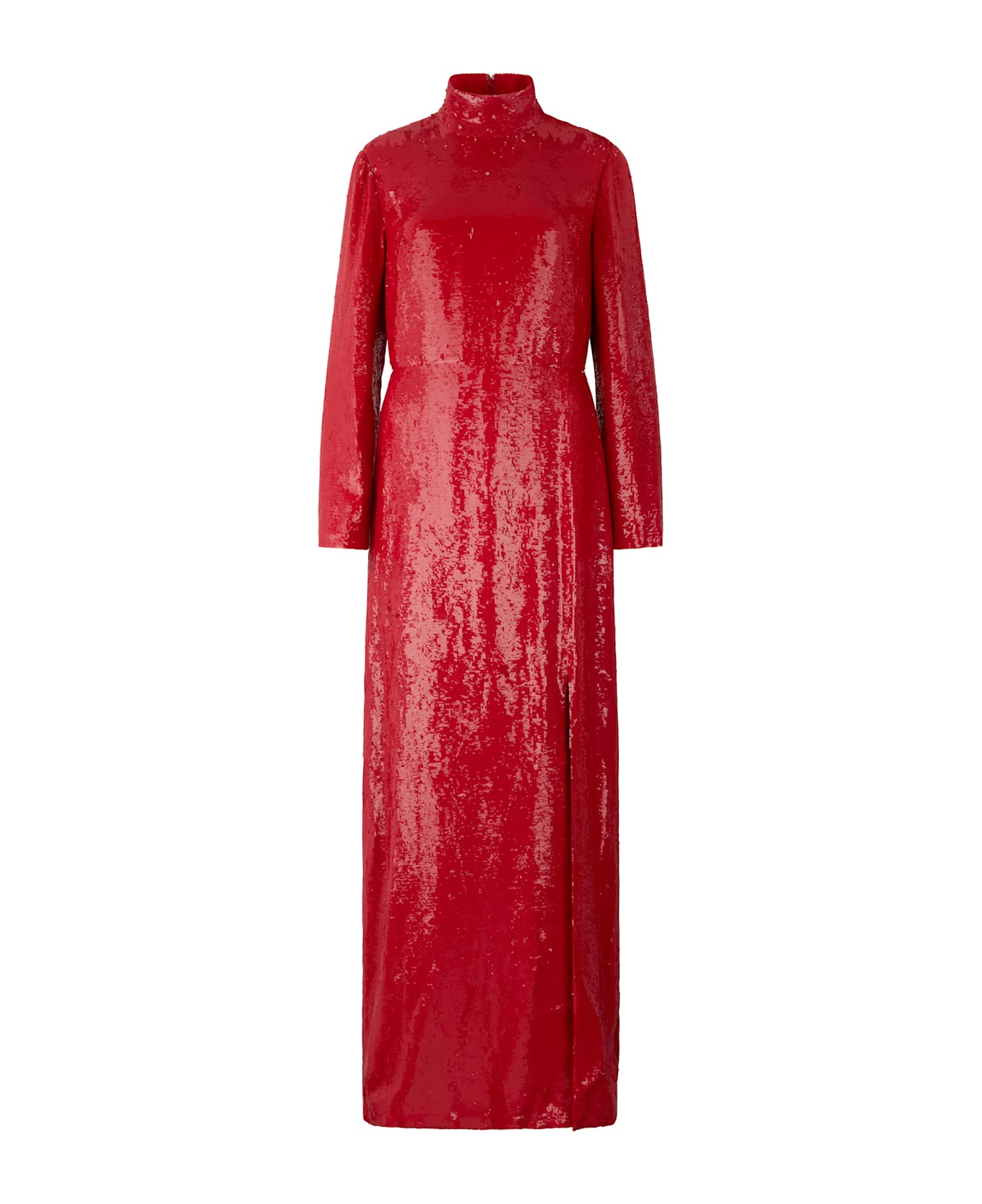 Valentino Garavani Elegant Long Red Dress With Long Sleeves - red