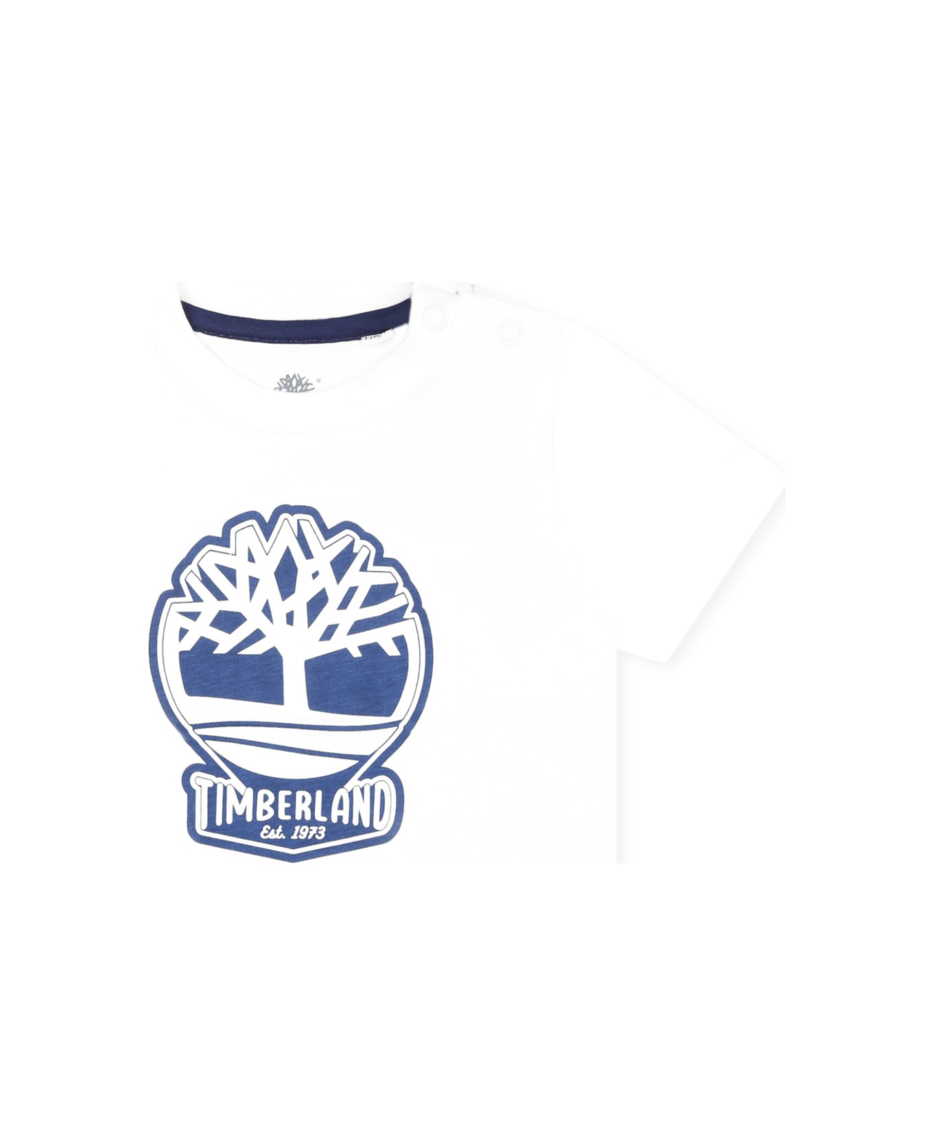 Timberland White T-shirt For Baby Boy With Tree - White