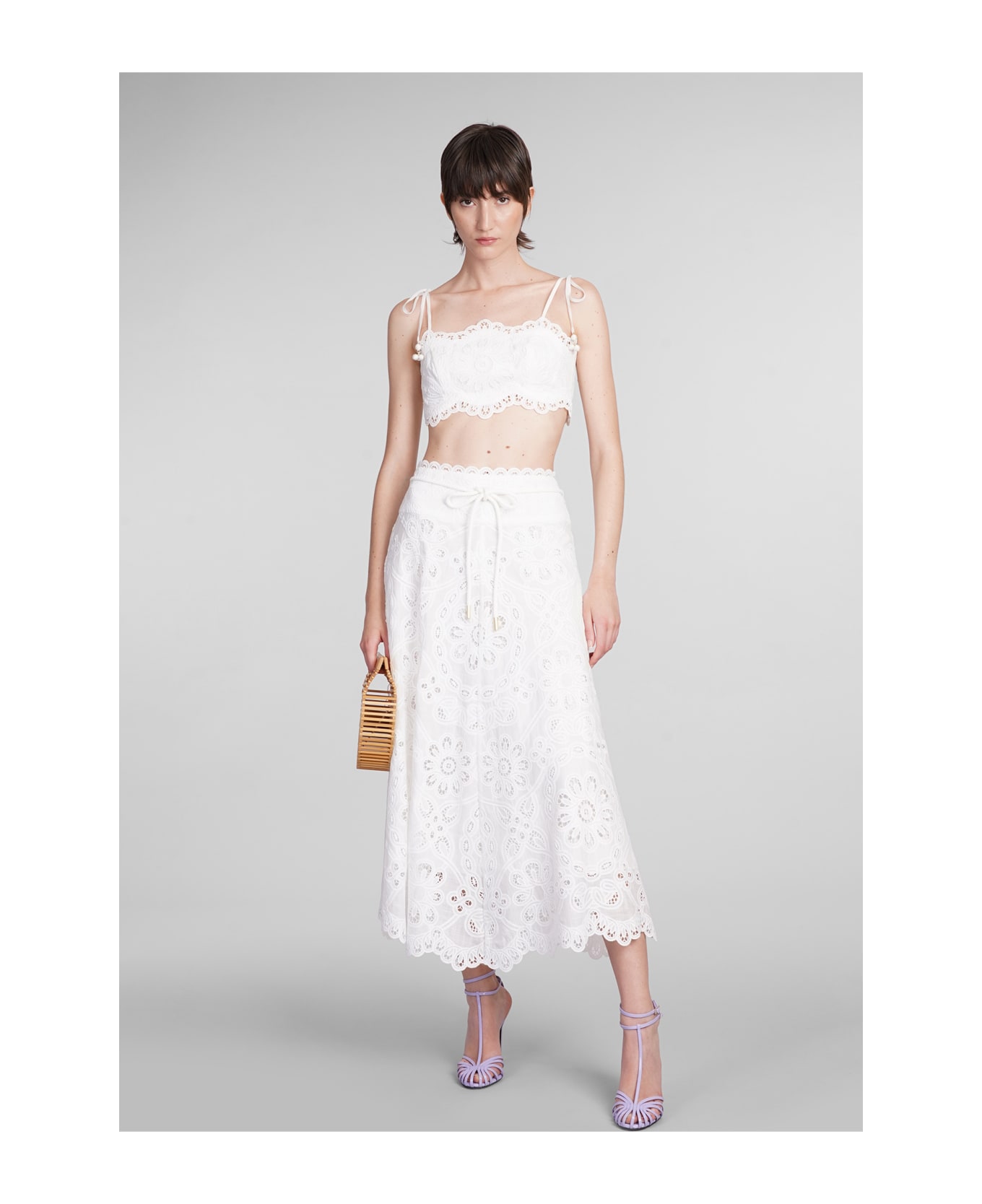 Zimmermann Skirt In White Cotton - white