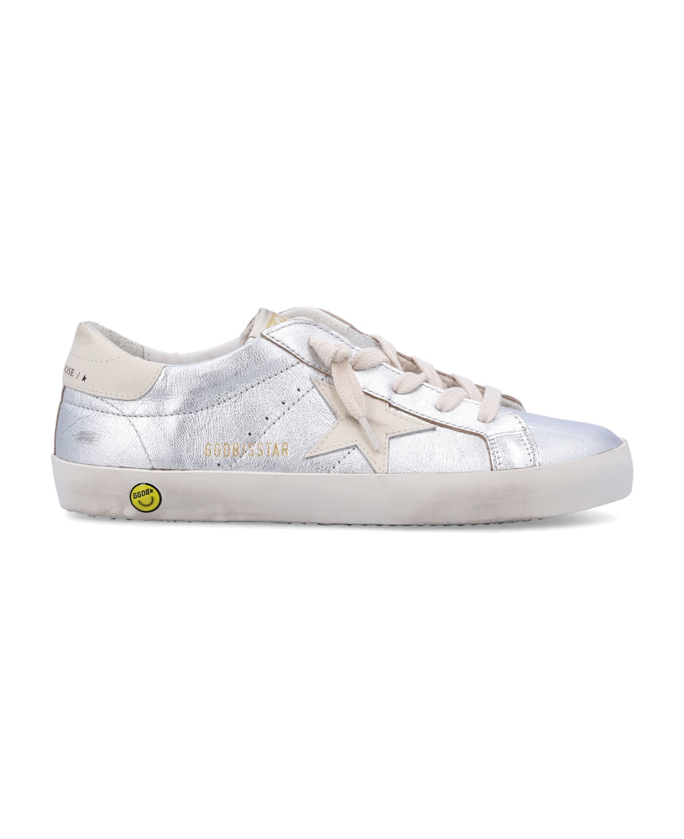Golden Goose Kid - Super-star Sneakers - SILVER/CREAM