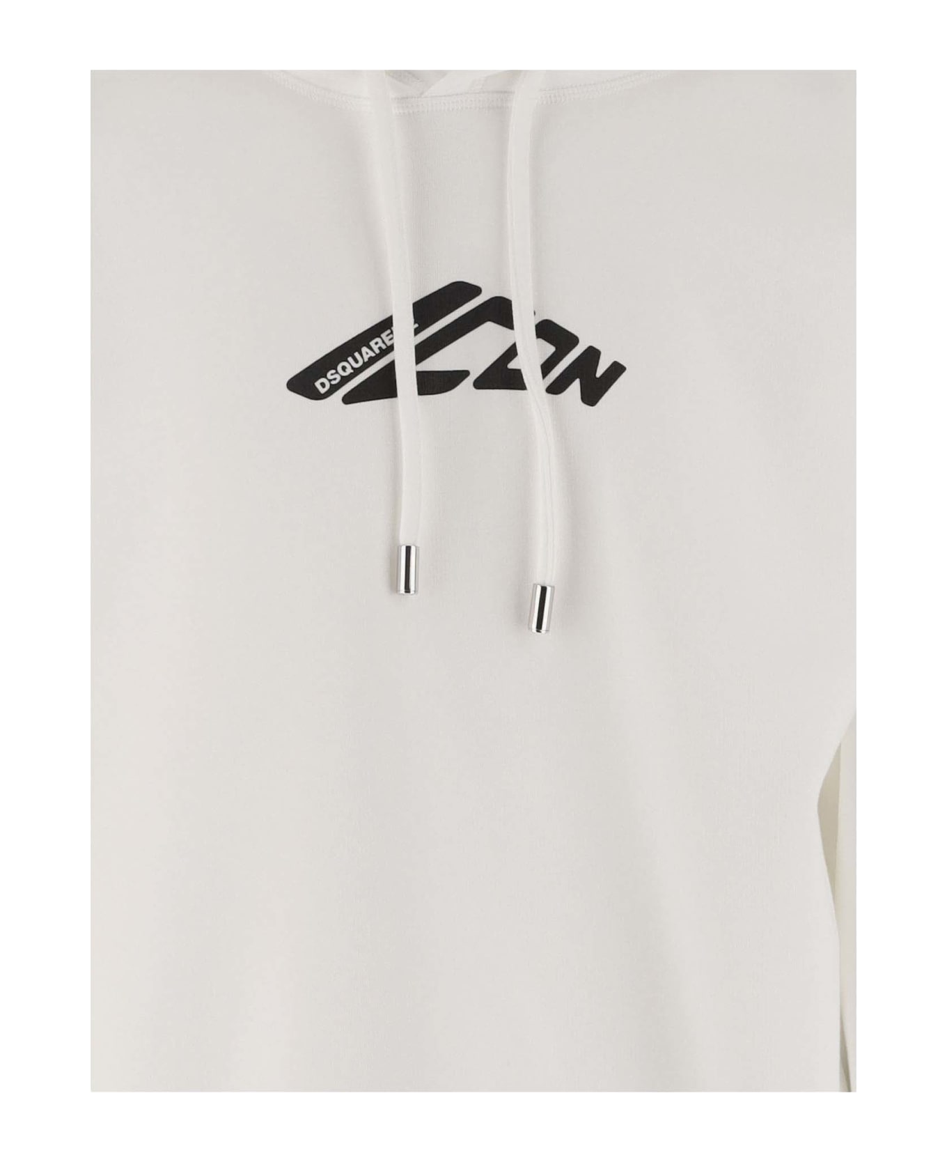 Dsquared2 Cotton Blend Hoodie With Logo - White