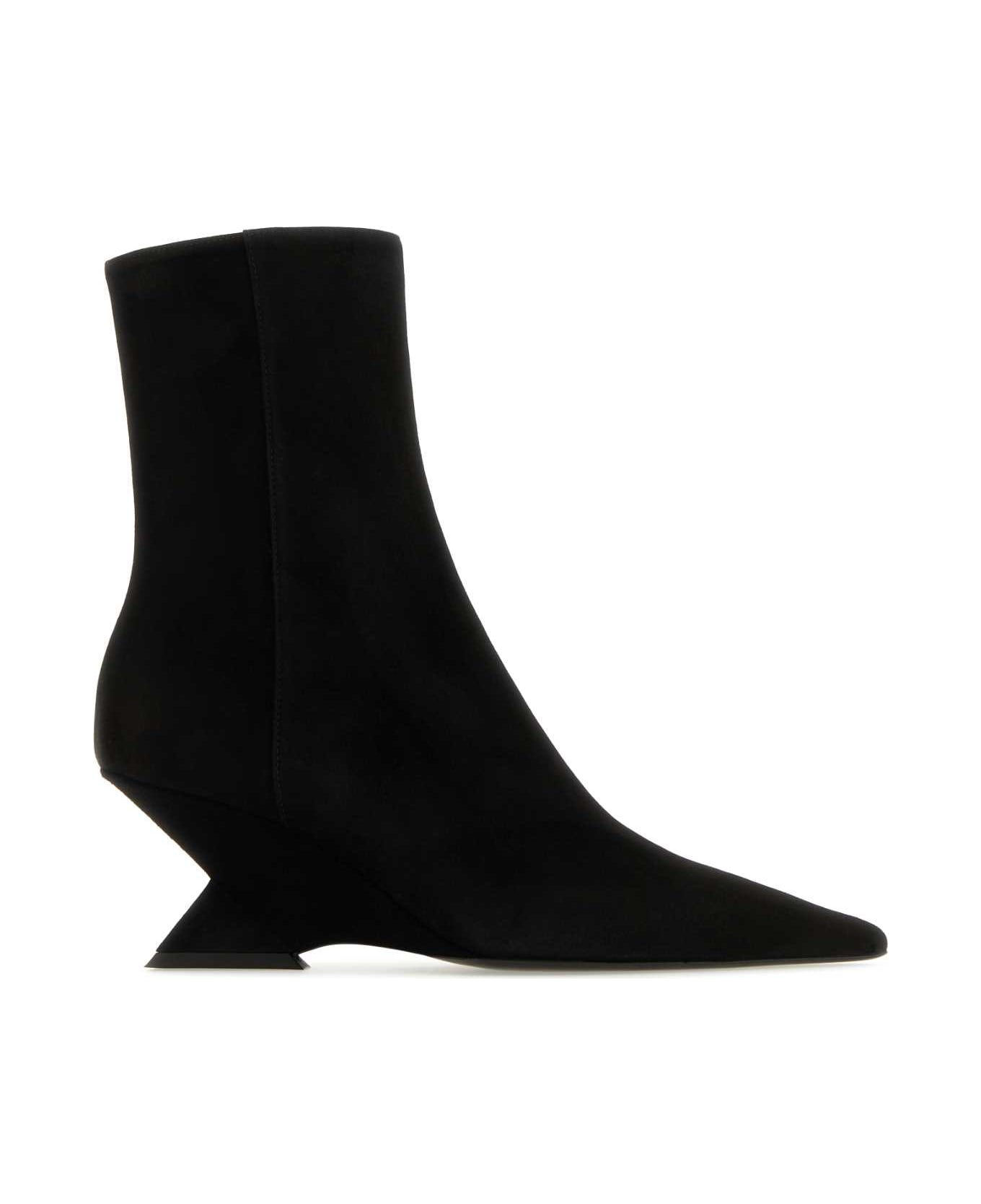 The Attico Black Suede Cheope Ankle Boots - Black
