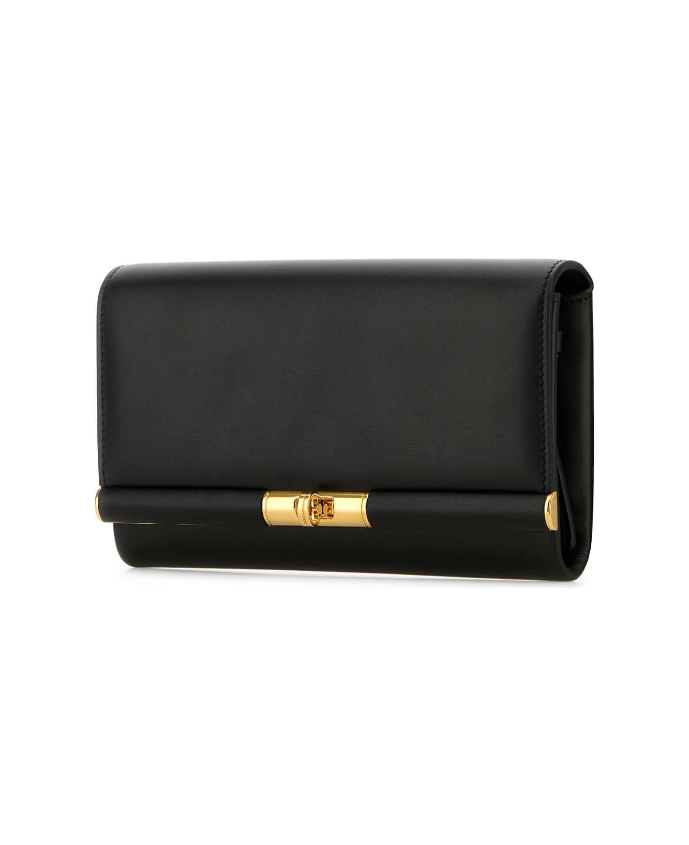 Dolce 
Gabbana Black Leather Marlene Clutch - NERO